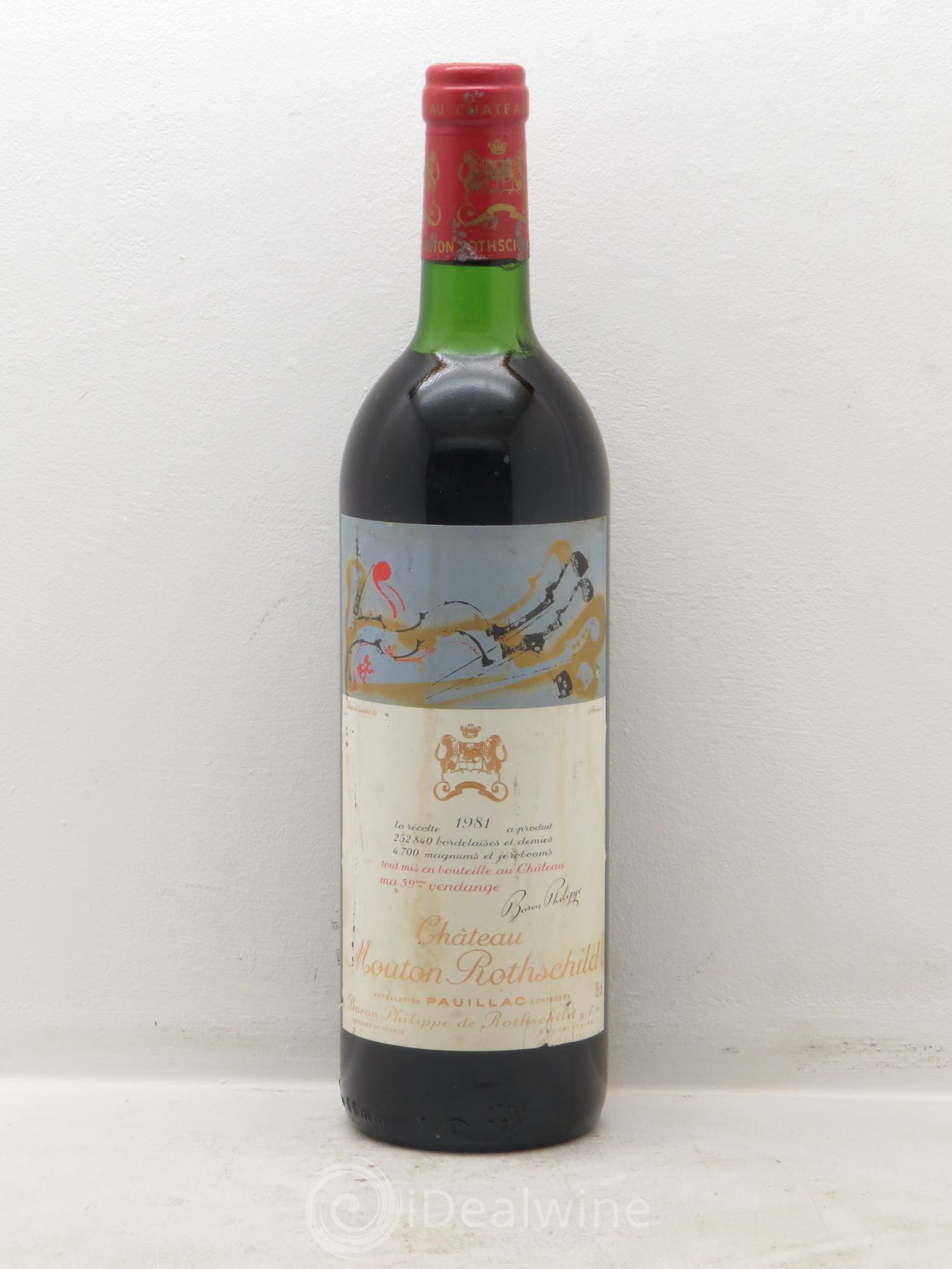 Château Mouton Rothschild 1er Grand Cru Classé 1981 - Lot de 1 bouteille - 0