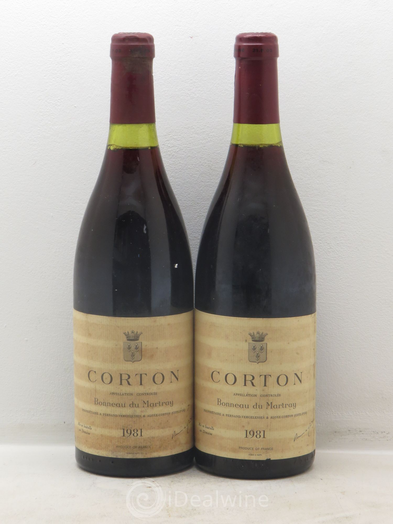 Corton Grand Cru Bonneau du Martray (Domaine) 1981 - Lot de 2 bouteilles - 0