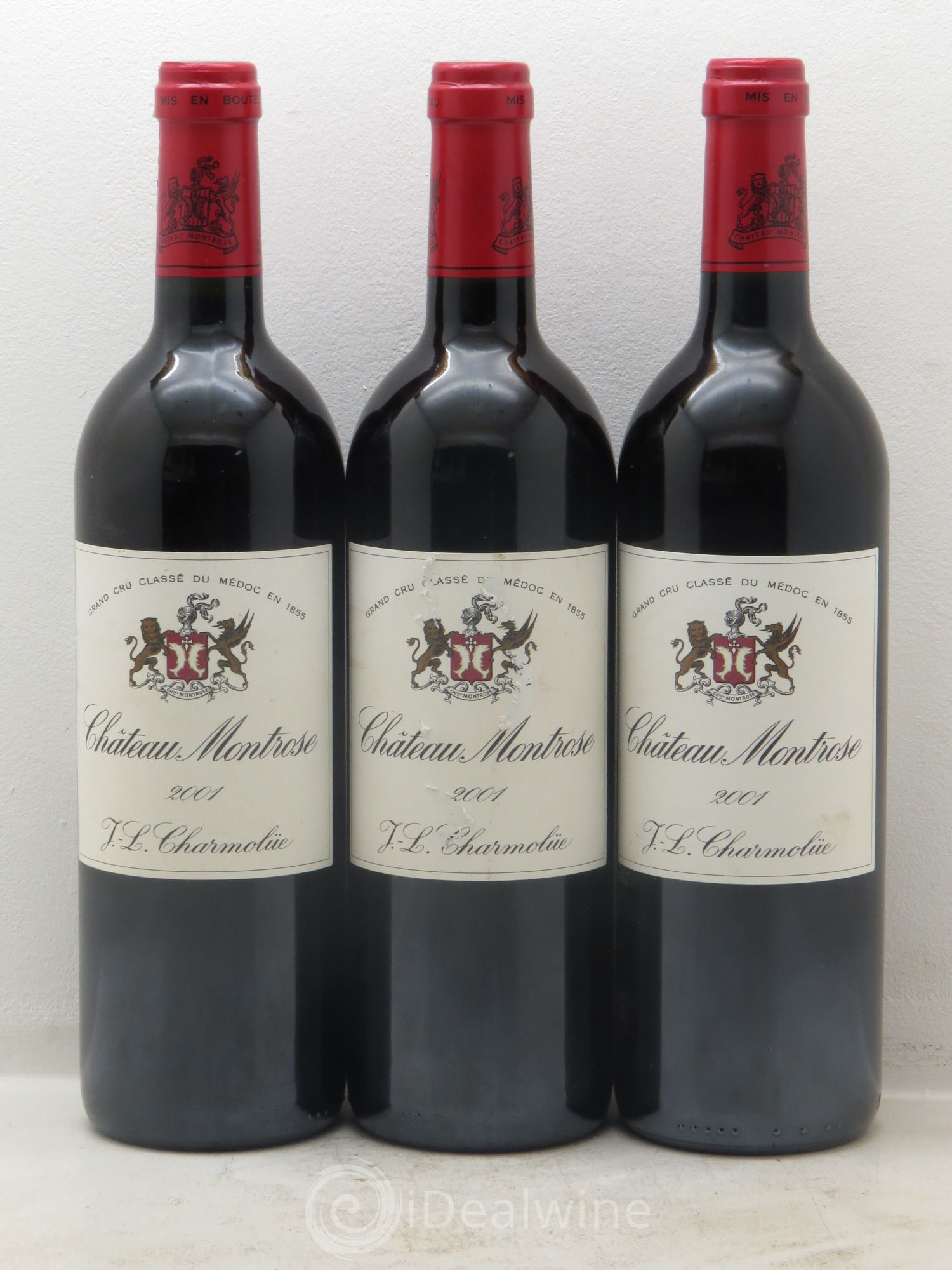 Château Montrose 2ème Grand Cru Classé 2001 - Lot de 3 bouteilles - 0