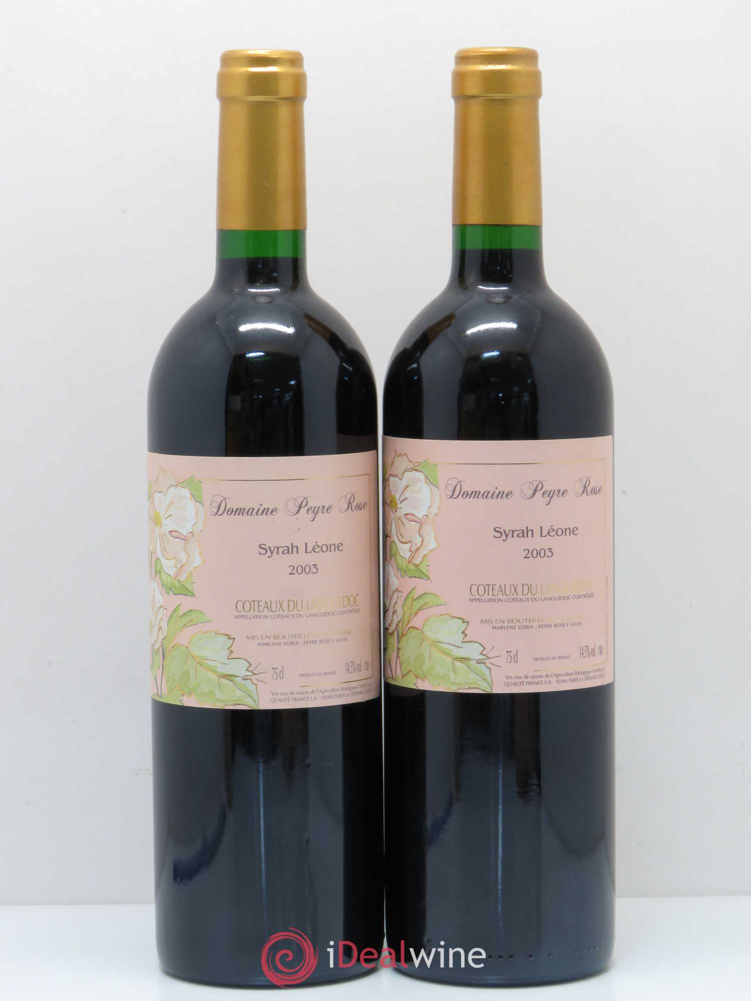 Coteaux du Languedoc Domaine Peyre Rose Belle Léone (anciennement Syrah Léone) Marlène Soria 2003 - Lot de 2 bouteilles - 0