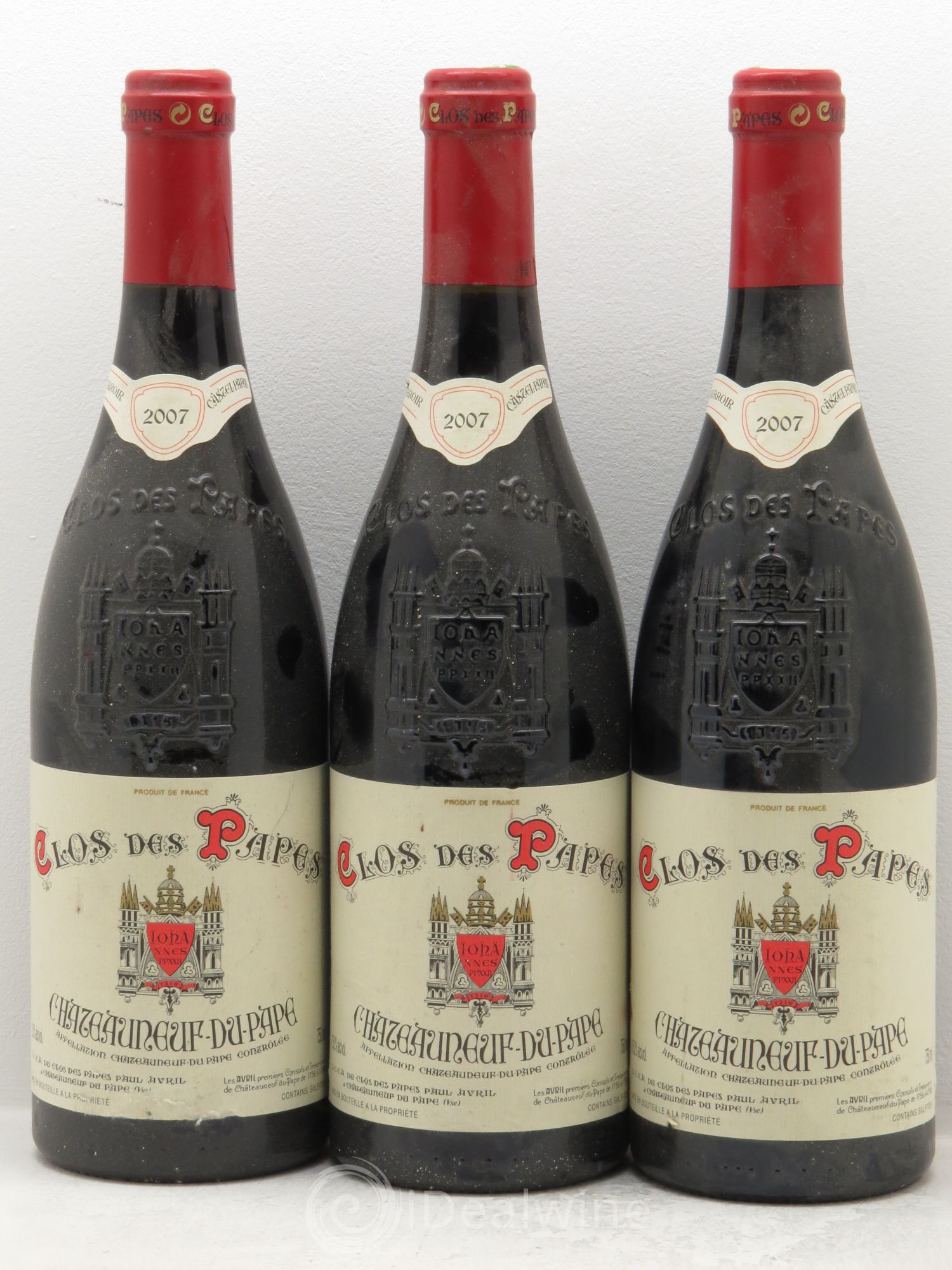 Châteauneuf-du-Pape Clos des Papes - Paul Avril 2007 - Lot de 3 bouteilles - 0