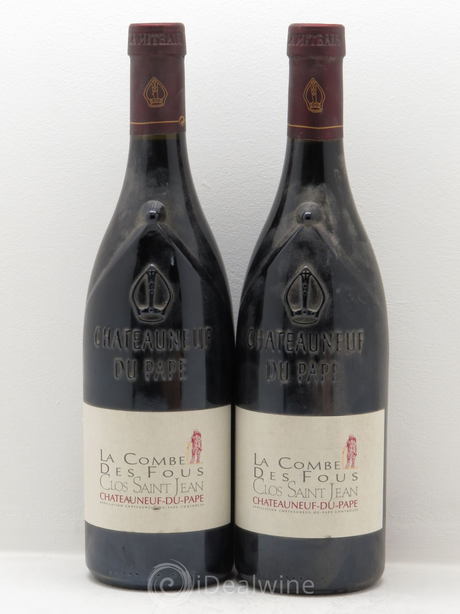 Châteauneuf-du-Pape Clos Saint-Jean La Combe des Fous Pascal et Vincent Maurel 2008 - Lot de 2 bouteilles - 0