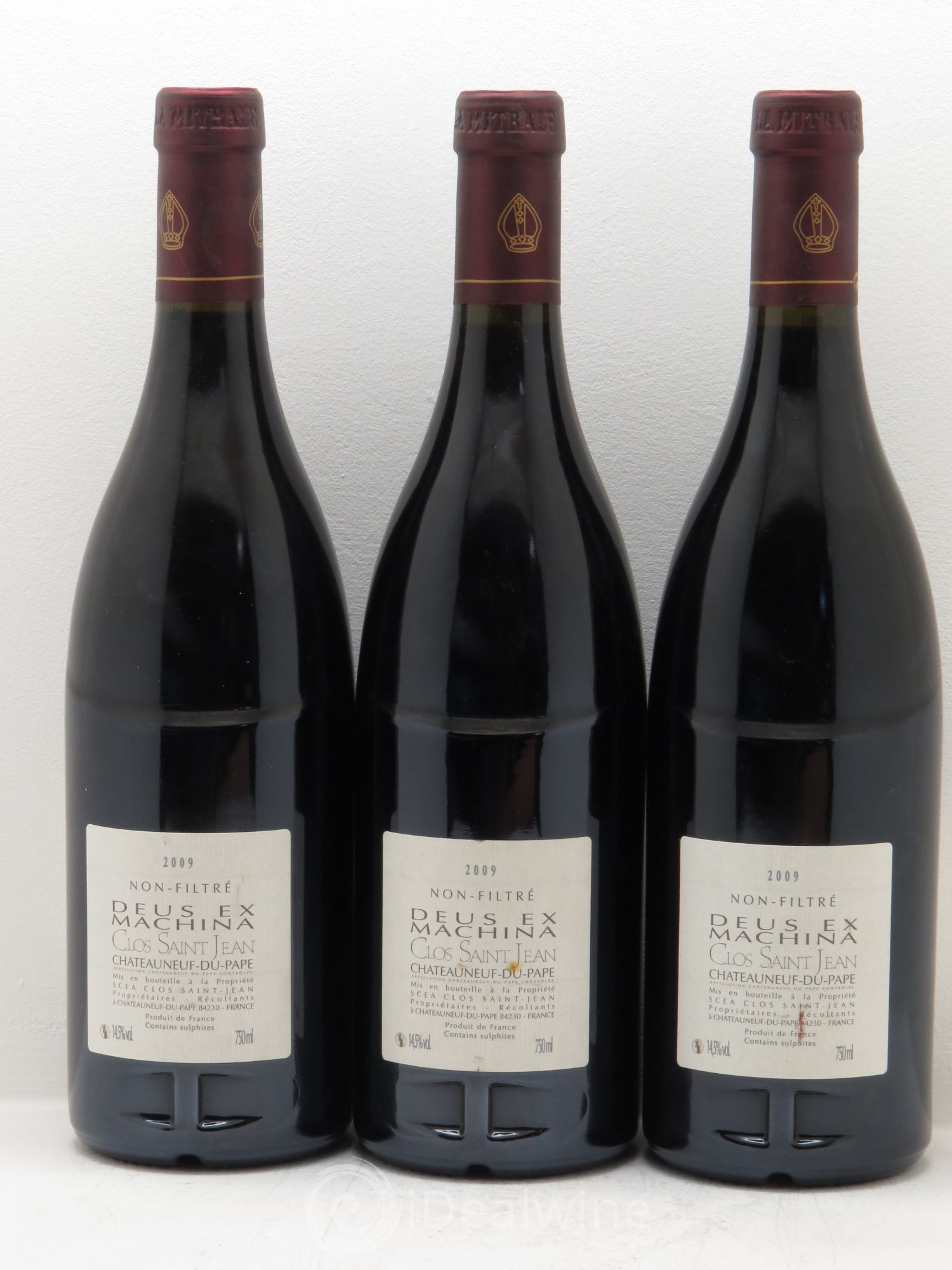 Châteauneuf-du-Pape Clos Saint-Jean Deus Ex Machina Pascal et Vincent Maurel 2009 - Lot de 3 bouteilles - 1