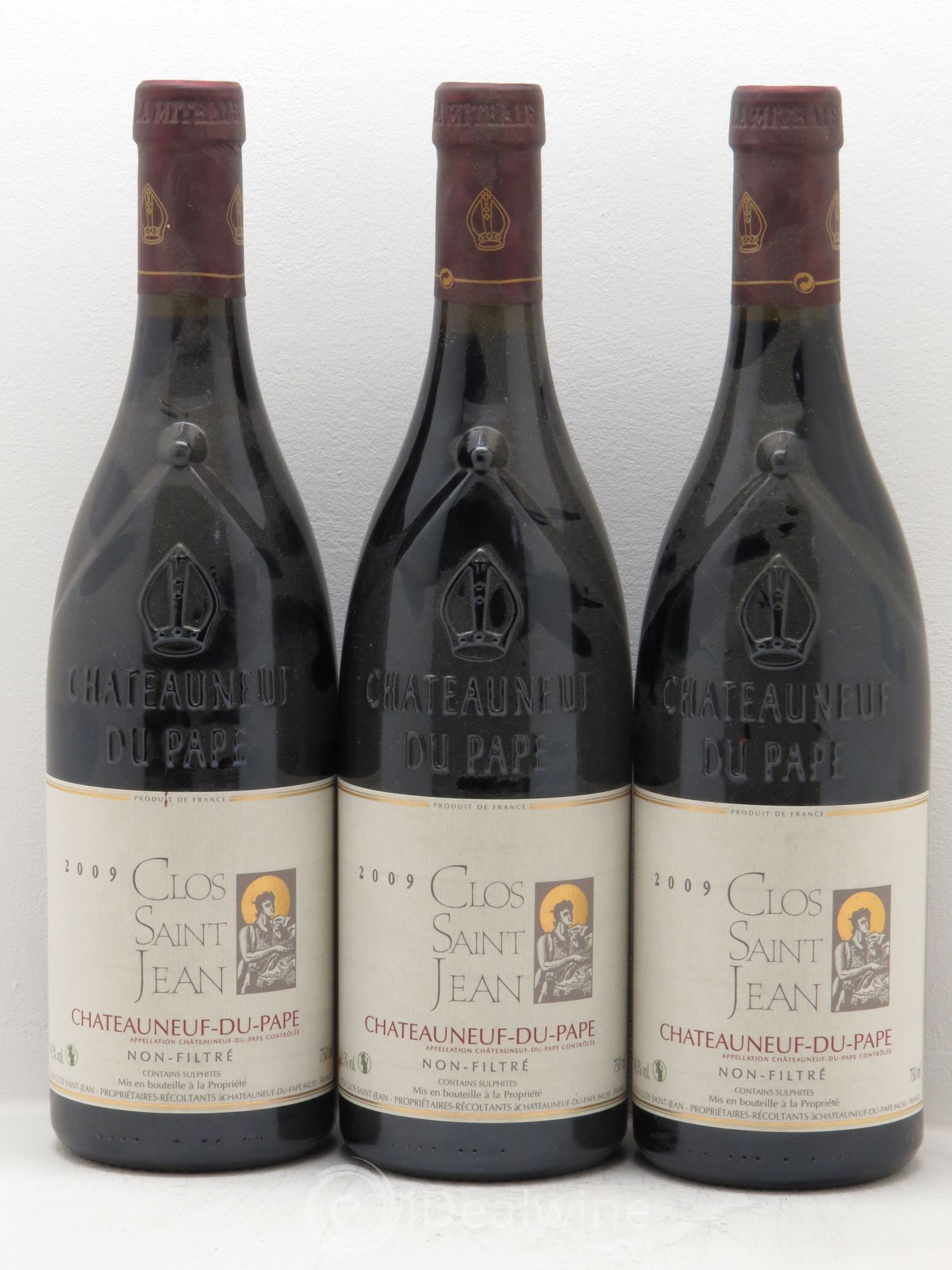 Châteauneuf-du-Pape Clos Saint-Jean Pascal et Vincent Maurel 2009 - Lot de 3 bouteilles - 0