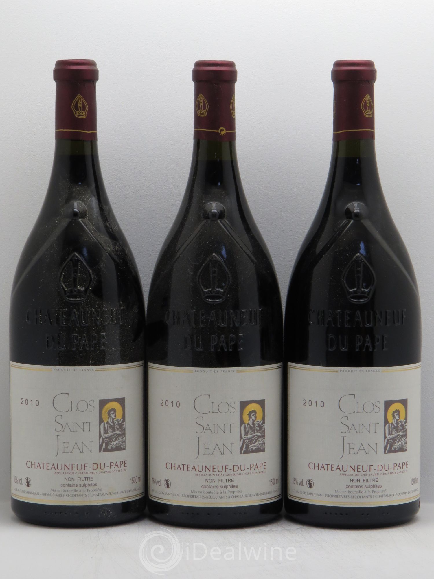 Châteauneuf-du-Pape Clos Saint-Jean Pascal et Vincent Maurel 2010 - Lot de 3 magnums - 0
