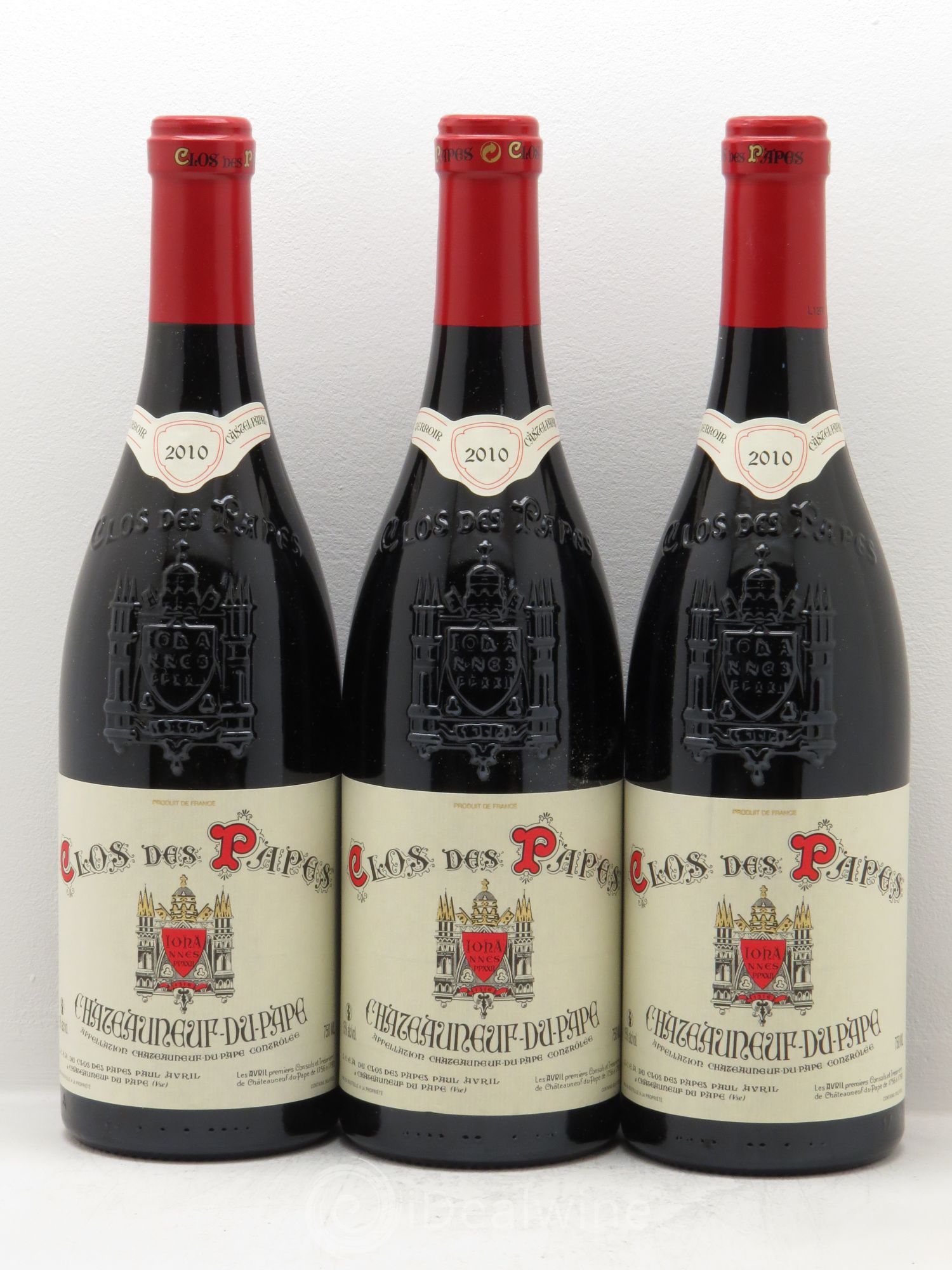 Châteauneuf-du-Pape Clos des Papes - Paul Avril 2010 - Lot de 3 bouteilles - 0