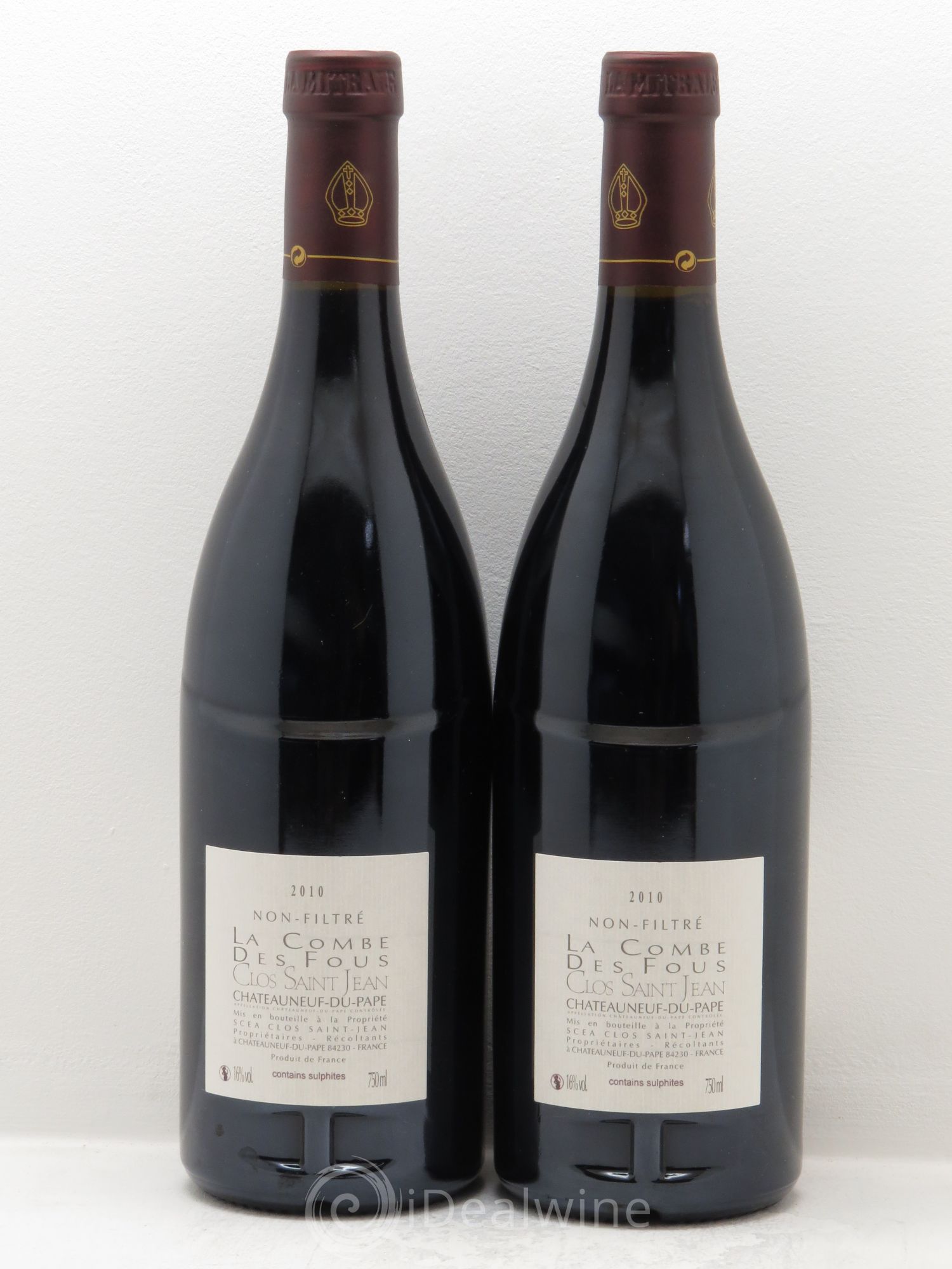Châteauneuf-du-Pape Clos Saint-Jean La Combe des Fous Pascal et Vincent Maurel 2010 - Lot de 2 bouteilles - 1