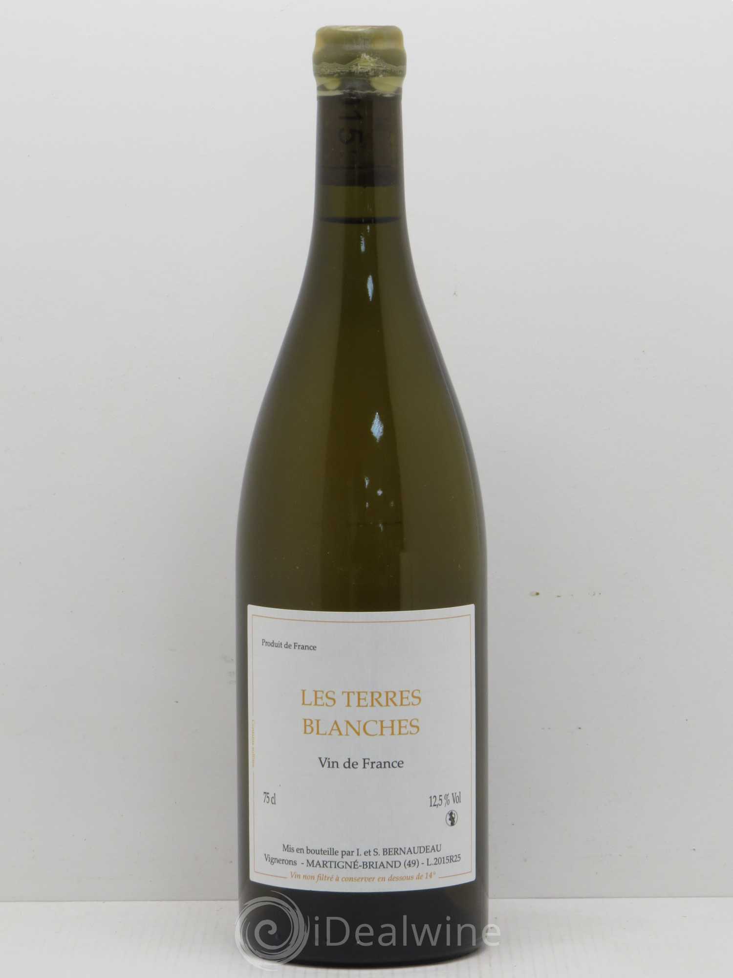Vin de France Les Terres Blanches Stéphane Bernaudeau 2015 - Lot de 1 bouteille - 0