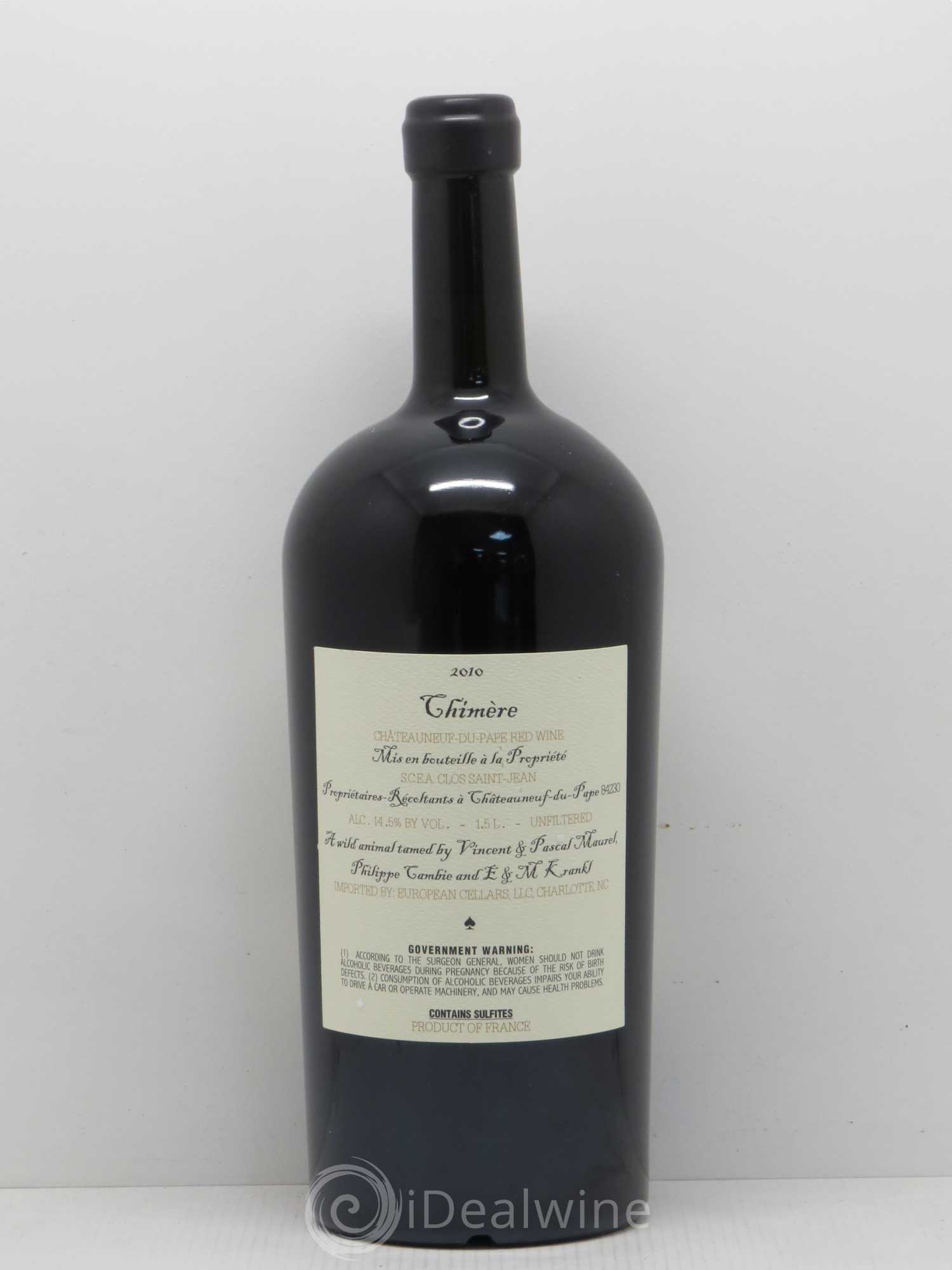Châteauneuf-du-Pape Sine Qua Non Chimere Clos Saint Jean 2010 - Lot of 1 magnum - 1