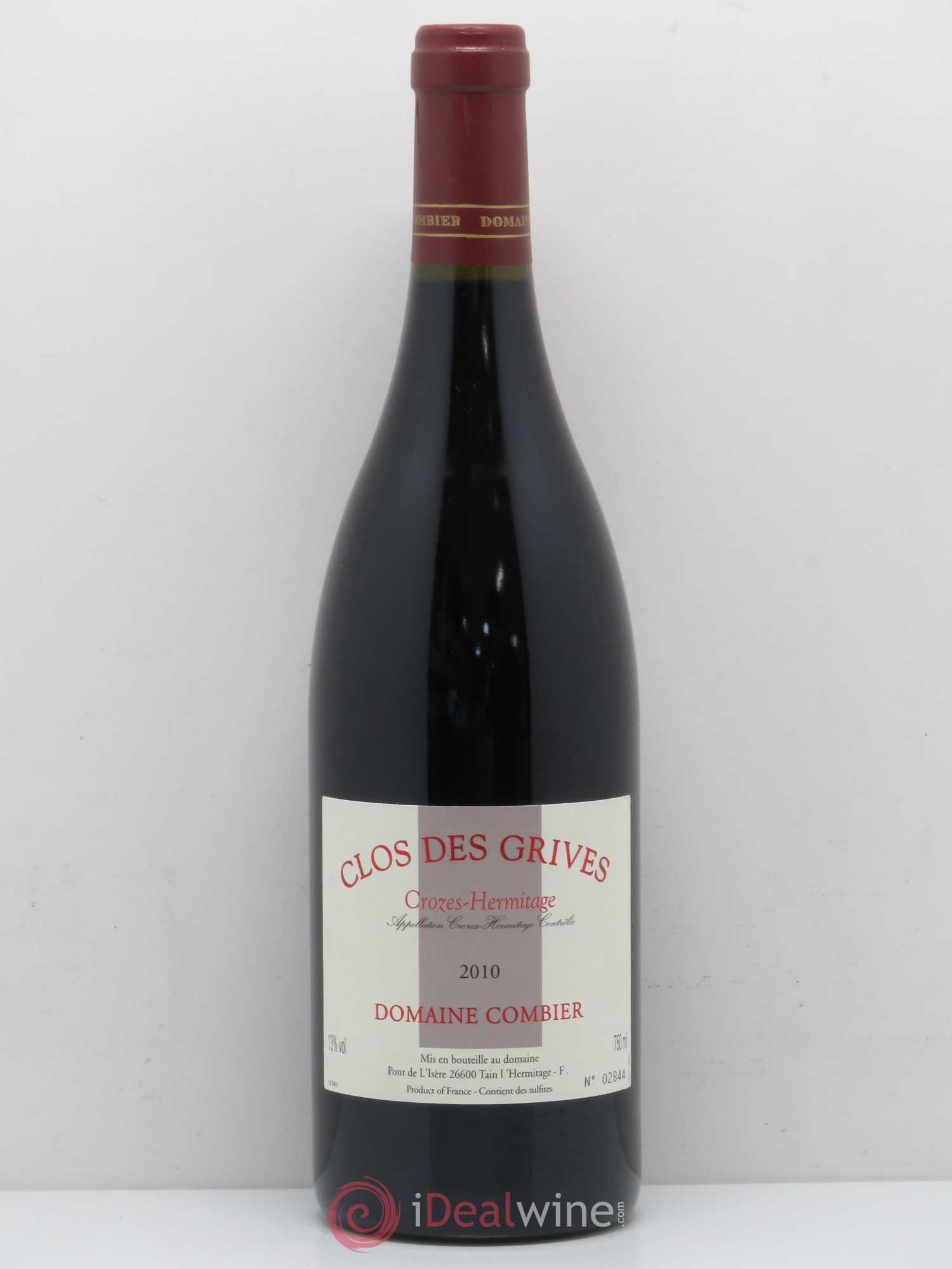 Crozes-Hermitage Clos des Grives Combier 2010 - Lot de 1 bouteille - 0
