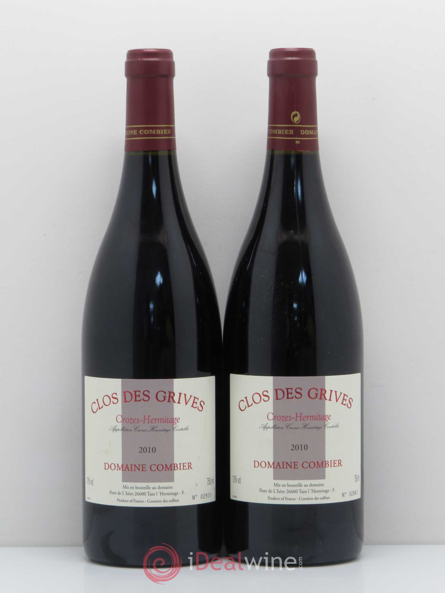 Crozes-Hermitage Clos des Grives Combier 2010 - Lot de 2 bouteilles - 0