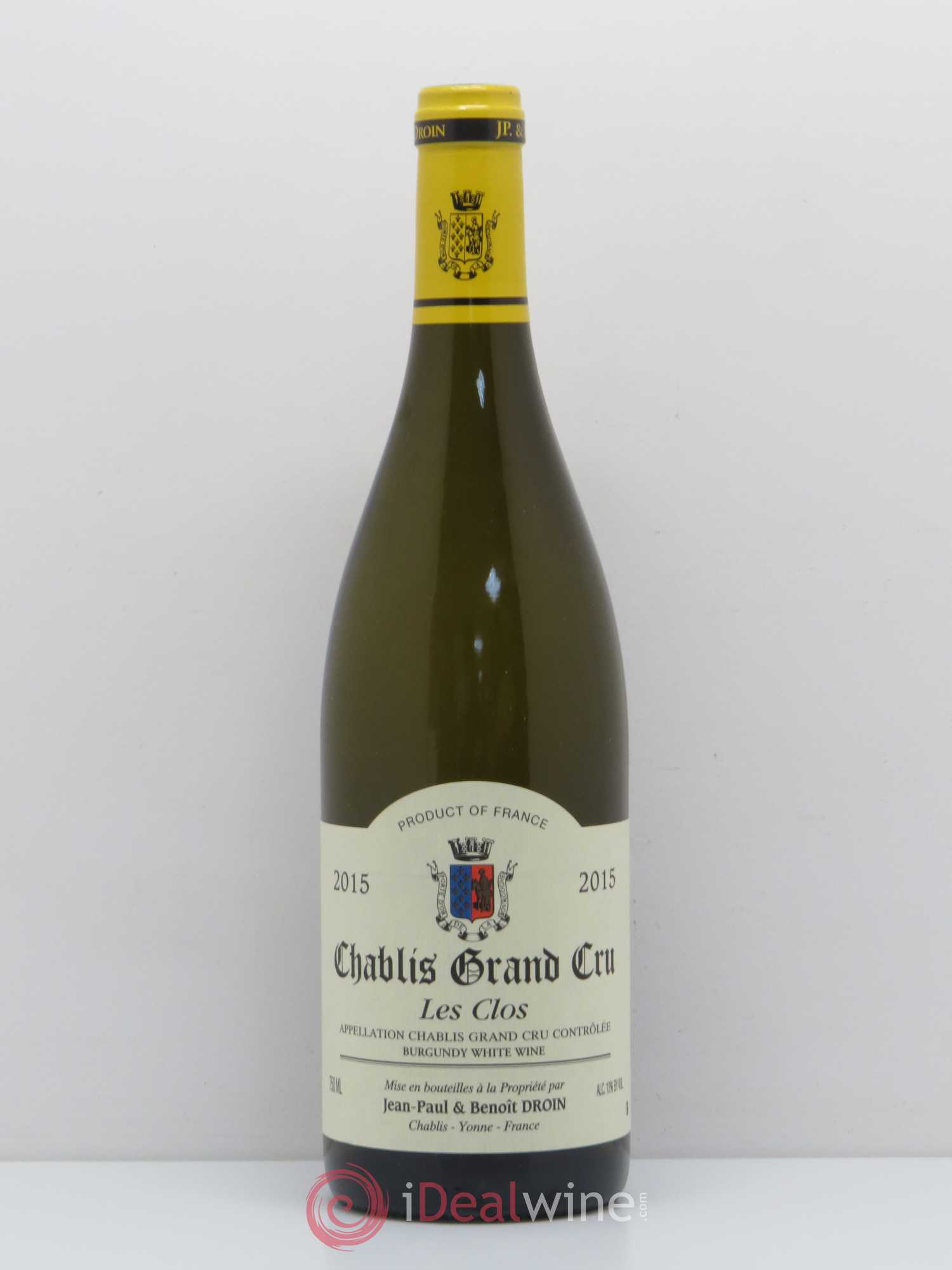 Chablis Grand Cru Les Clos Jean-Paul & Benoît Droin (Domaine) 2015 - Lot de 1 bouteille - 0