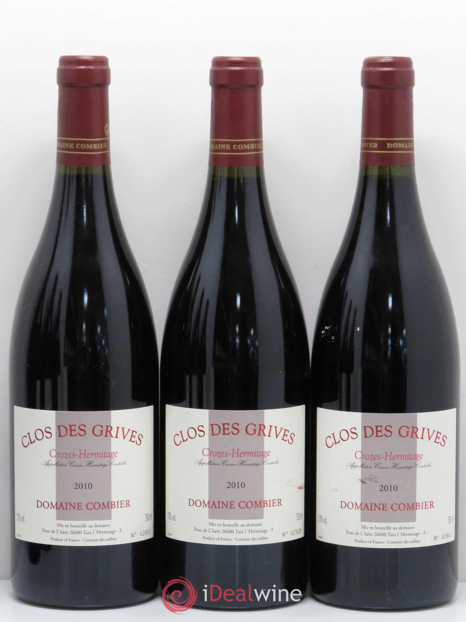 Crozes-Hermitage Clos des Grives Combier 2010 - Lot de 6 bouteilles - 1