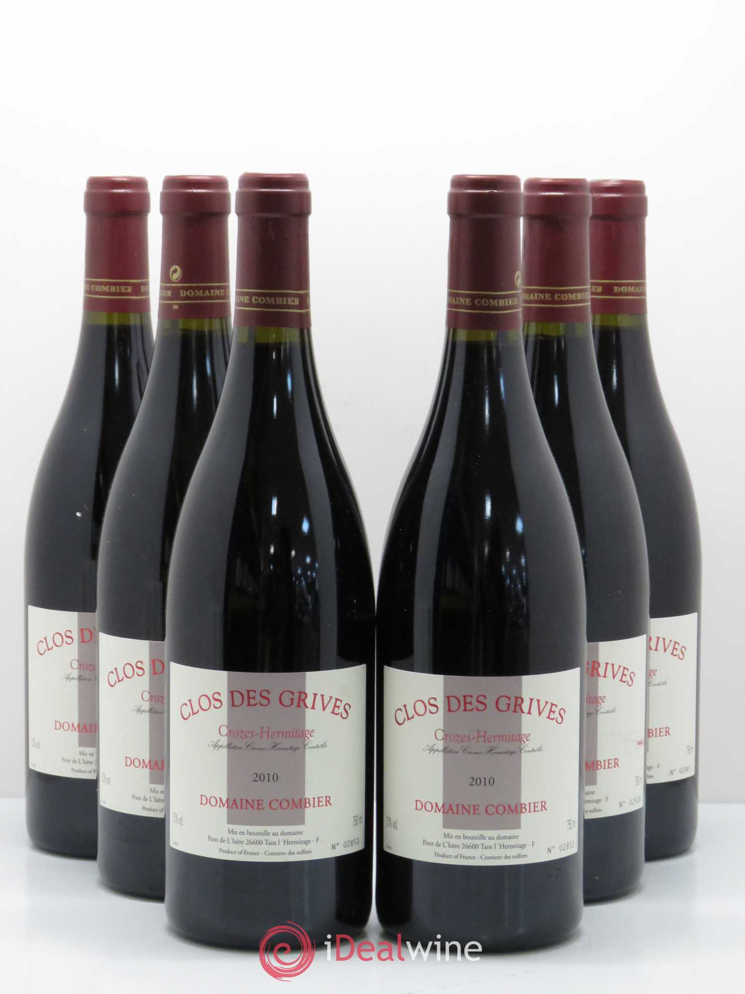 Crozes-Hermitage Clos des Grives Combier 2010 - Lot de 6 bouteilles - 0