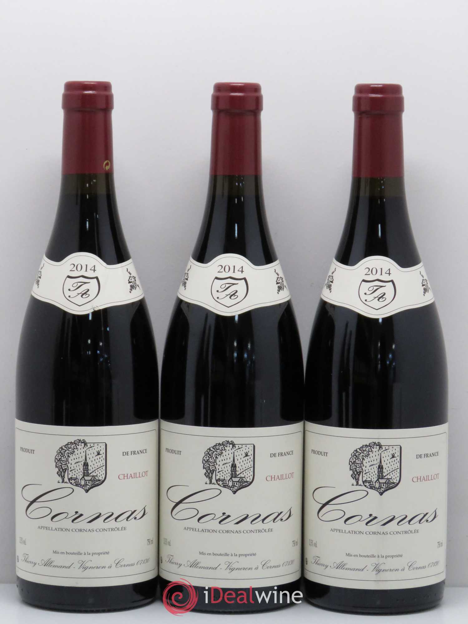 Cornas Chaillot Thierry Allemand 2014 - Lot de 3 bouteilles - 0