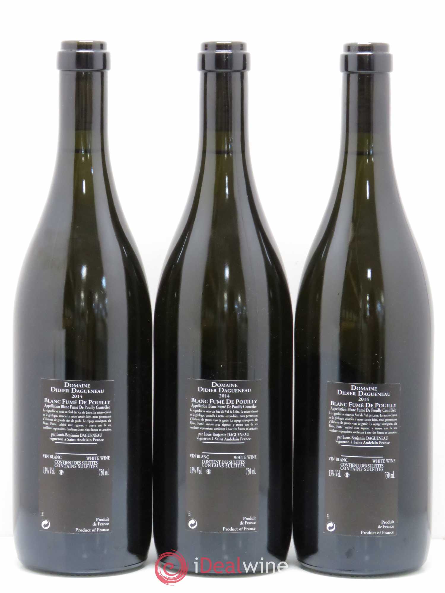 Vin de France (anciennement Pouilly-Fumé) Silex Dagueneau (Domaine Didier - Louis-Benjamin) 2014 - Lot of 3 bottles - 1