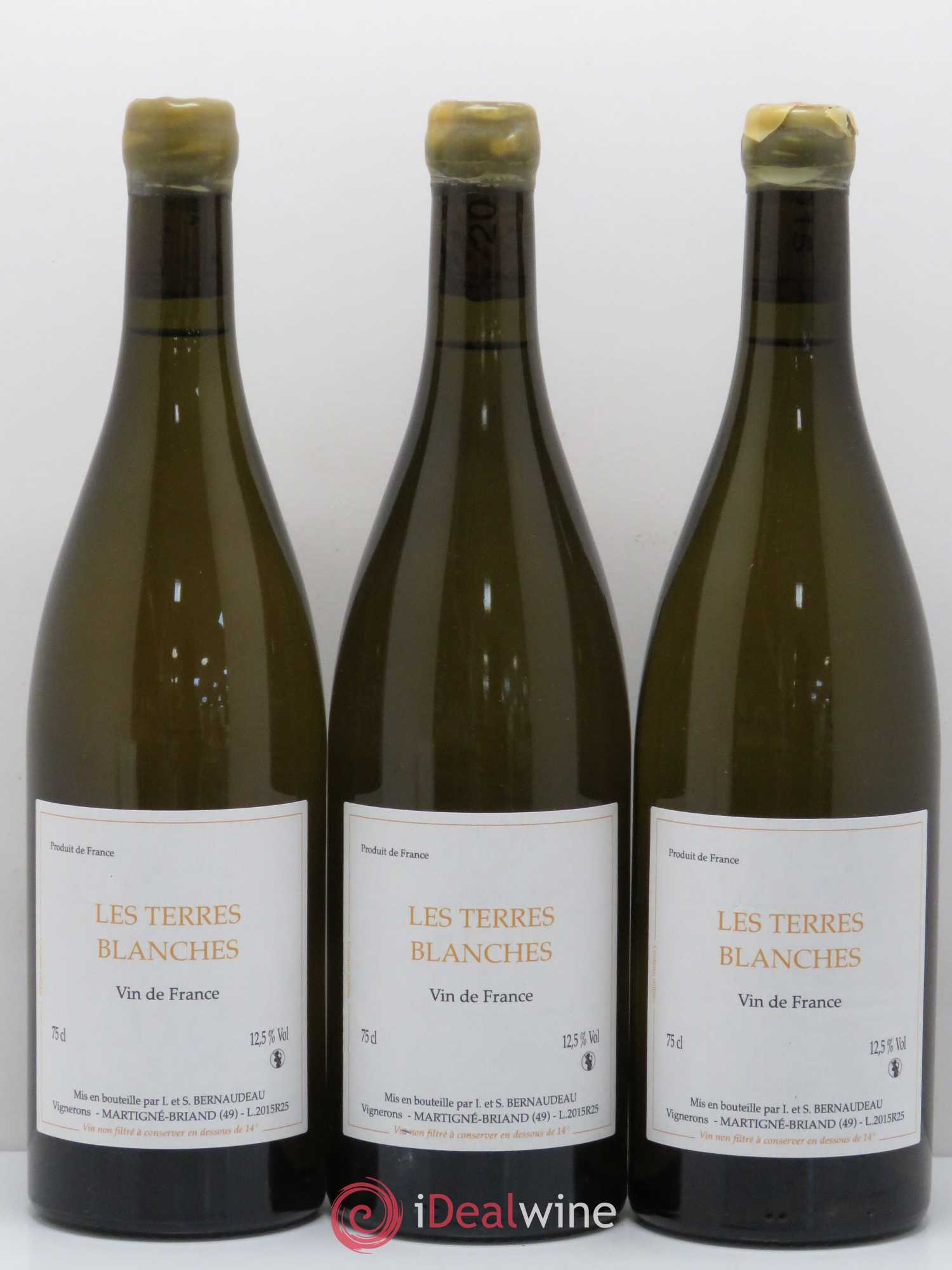 Vin de France Les Terres Blanches Stéphane Bernaudeau 2015 - Lot de 3 bouteilles - 0