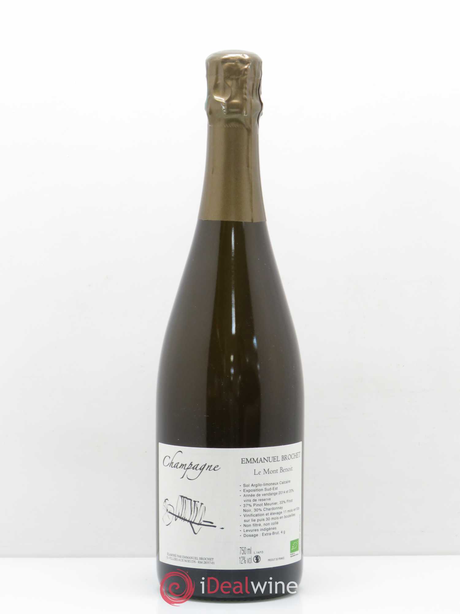 Champagne Extra brut Le mont Benoit Emmanuel Brochet - Lot de 1 bouteille - 0
