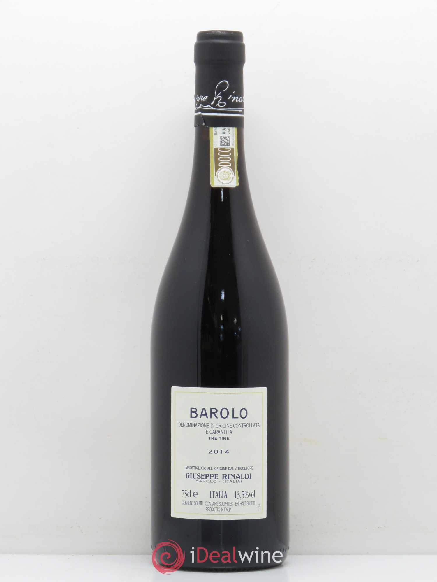 Barolo Tre Tine Guisseppe Rinaldi 2014 - Lot de 1 bouteille - 1
