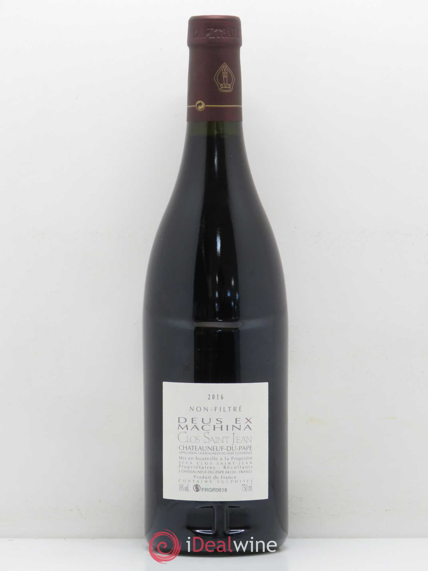 Châteauneuf-du-Pape Clos Saint-Jean Deus Ex Machina Pascal et Vincent Maurel 2016 - Lot de 1 bouteille - 1