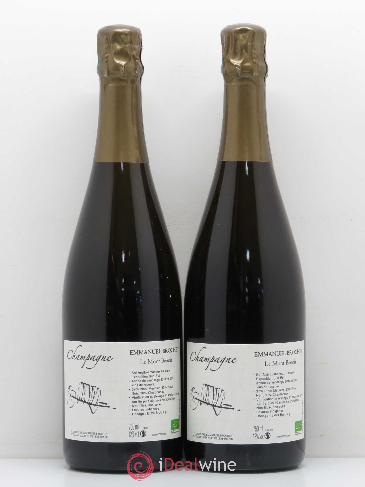 Champagne Le Mont Benoit Extra Brut Emmanuel Brochet - Posten von 2 Flaschen - 0