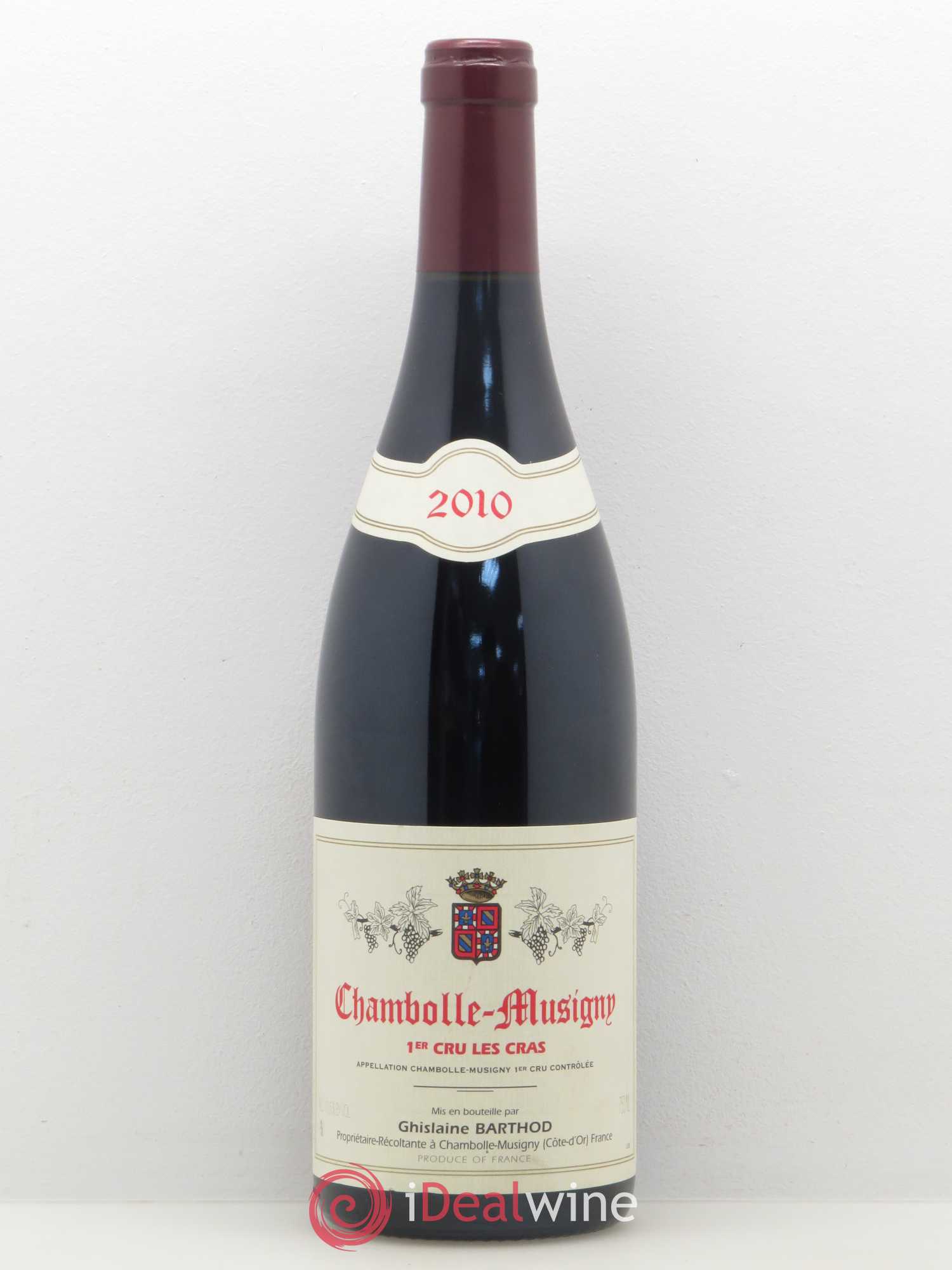 Chambolle-Musigny 1er Cru Les Cras Ghislaine Barthod 2010 - Lot de 1 bouteille - 0