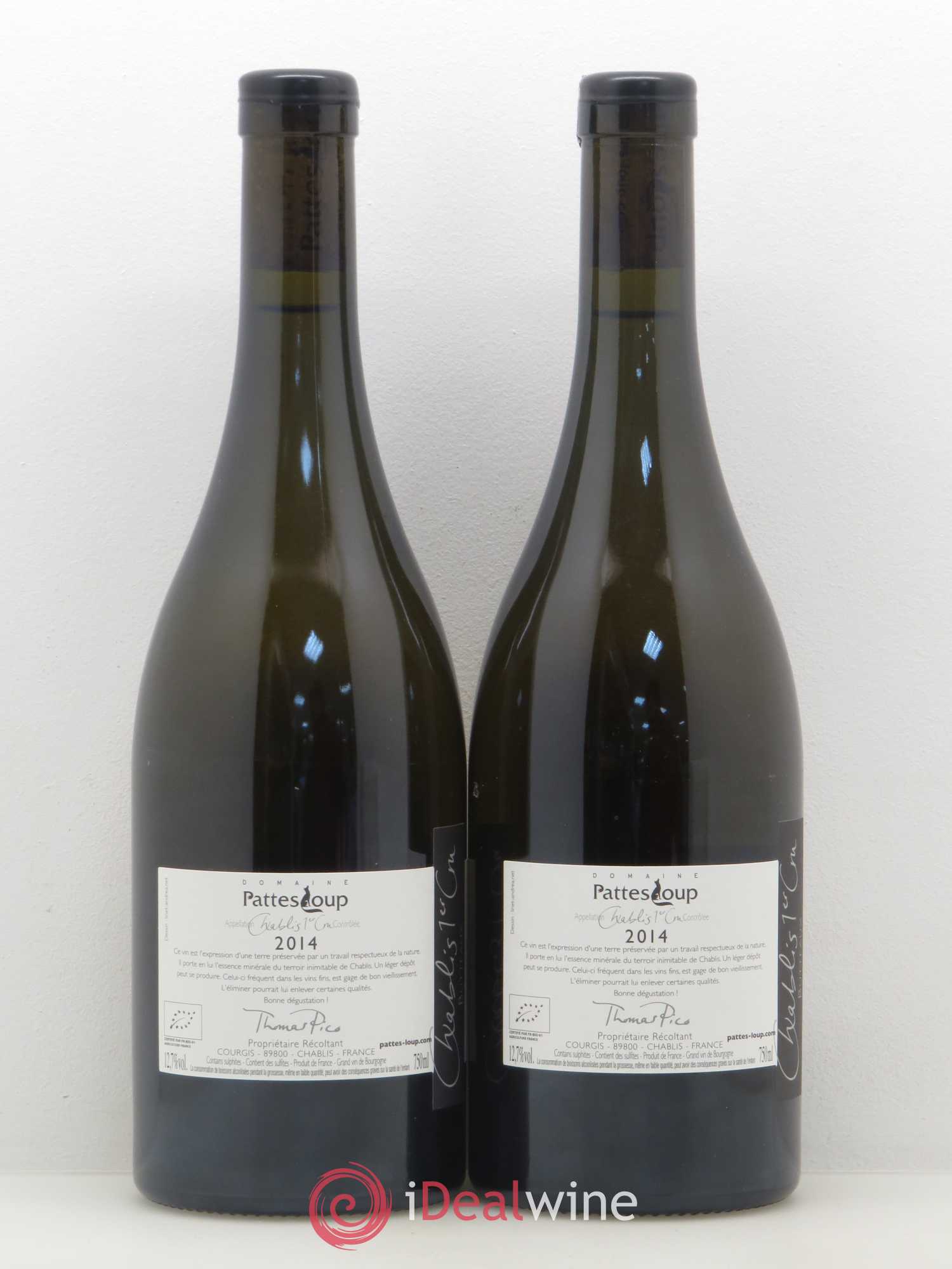 Chablis 1er Cru Butteaux Thomas Pico Domaine Pattes Loup 2014 - Posten von 2 Flaschen - 1
