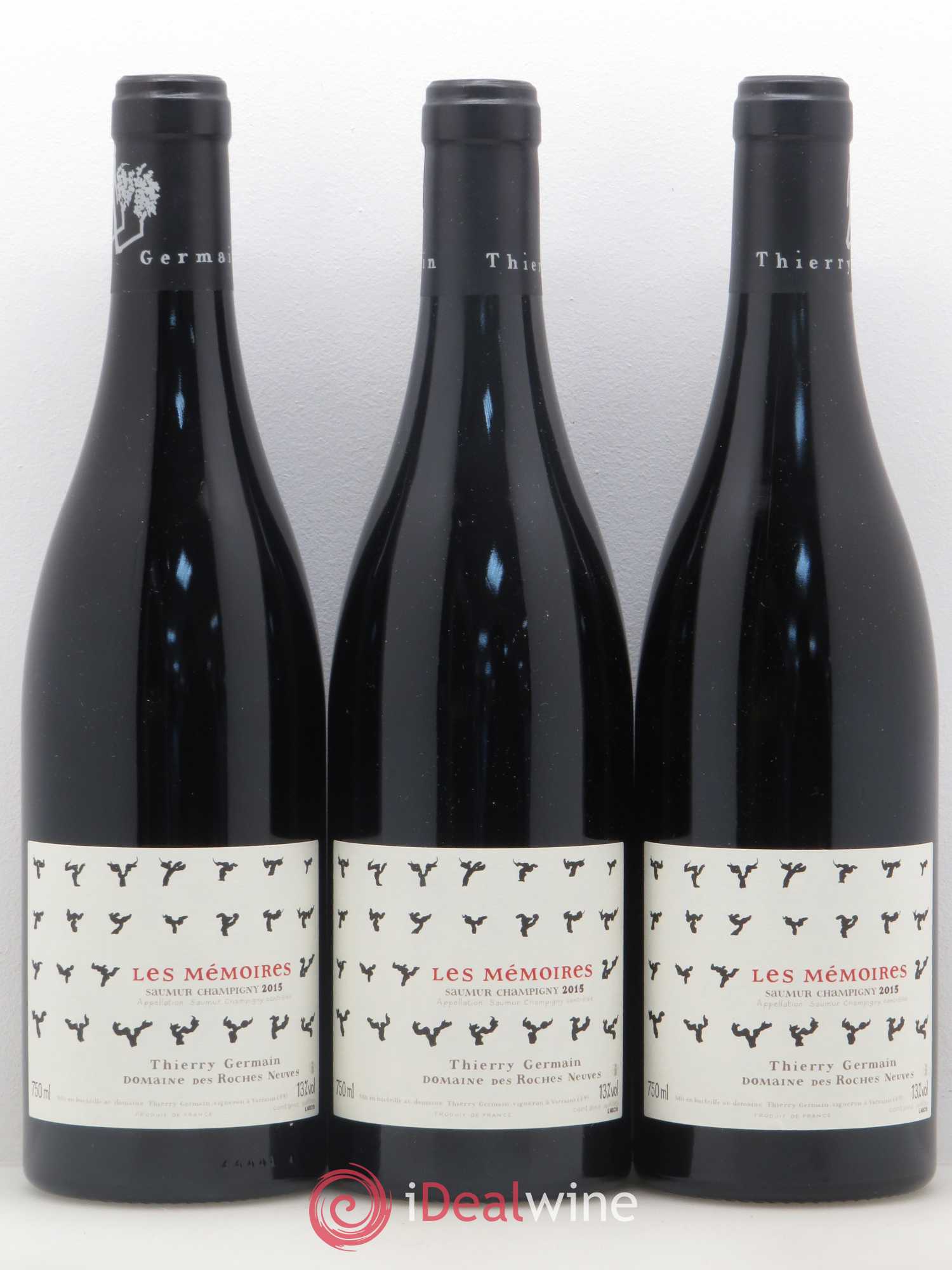 Saumur-Champigny Les Mémoires Domaine des Roches Neuves - Thierry Germain 2015 - Lot de 3 bouteilles - 0