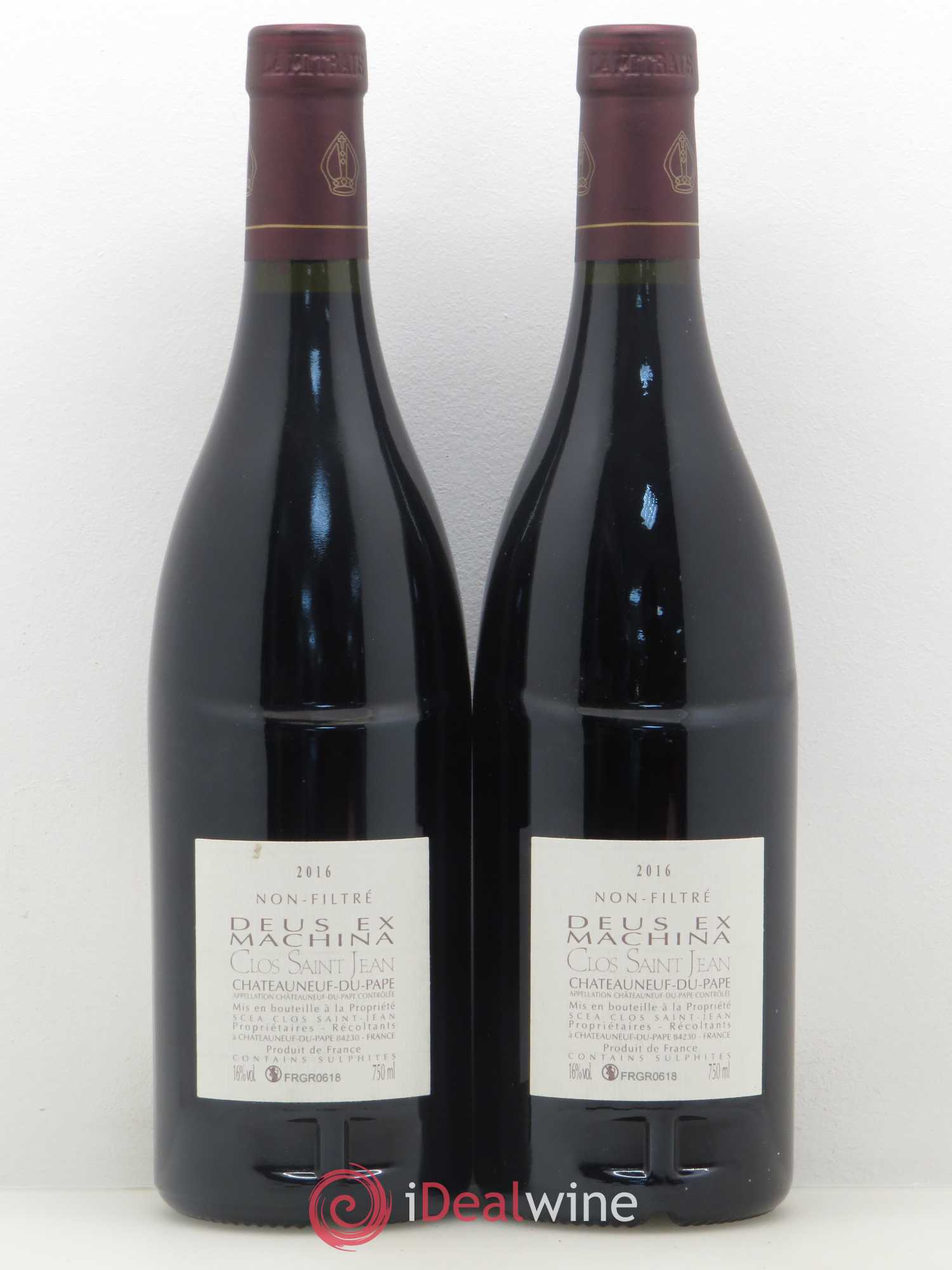Châteauneuf-du-Pape Clos Saint-Jean Deus Ex Machina Pascal et Vincent Maurel 2016 - Lot de 2 bouteilles - 1