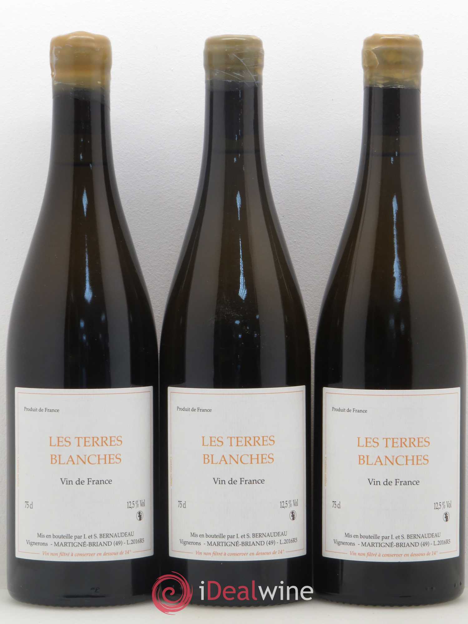 Vin de France Les Terres Blanches Stéphane Bernaudeau 2016 - Lot de 3 bouteilles - 0