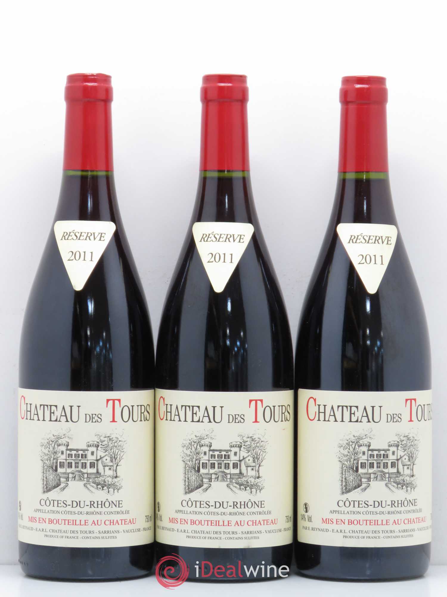 Côtes-du-Rhône Château des Tours Emmanuel Reynaud 2011 - Lot de 3 bouteilles - 0