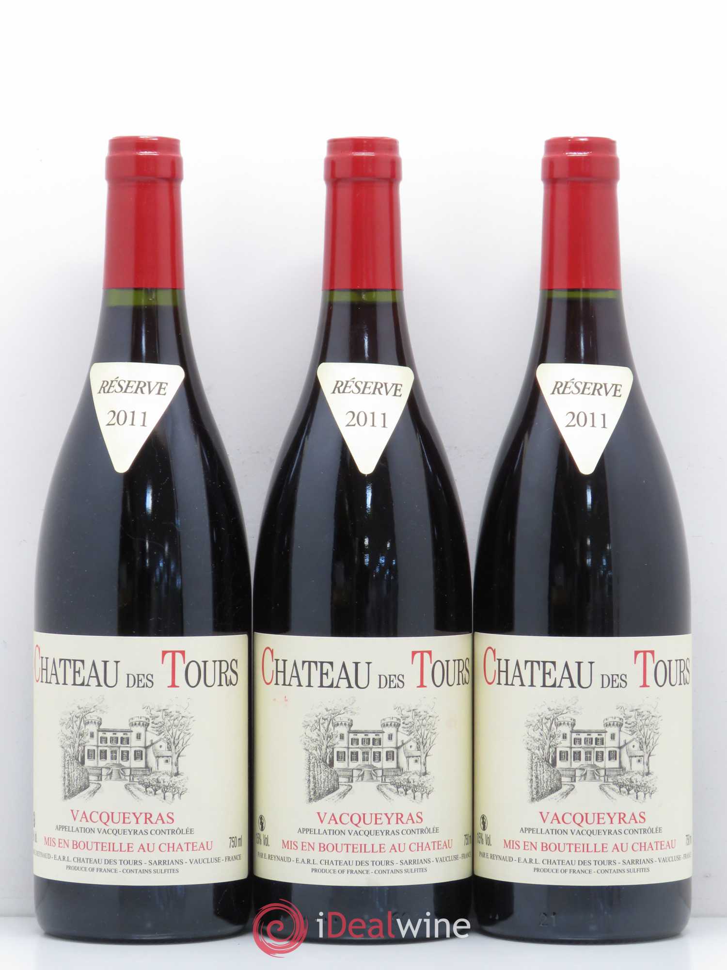 Vacqueyras Château des Tours Emmanuel Reynaud 2011 - Lot de 3 bouteilles - 0