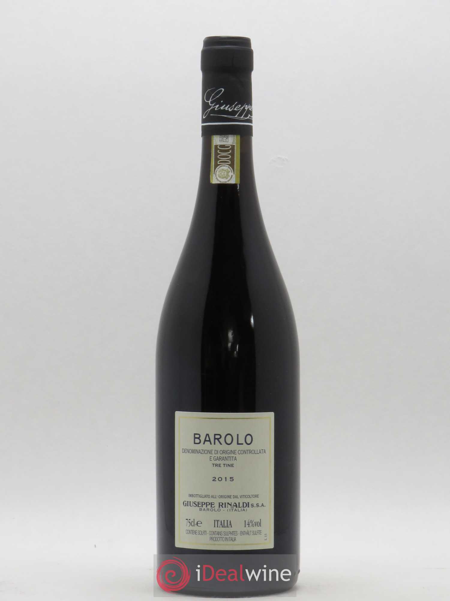 Barolo DOCG Tre Tine Giuseppe Rinaldi 2015 - Lot de 1 bouteille - 1