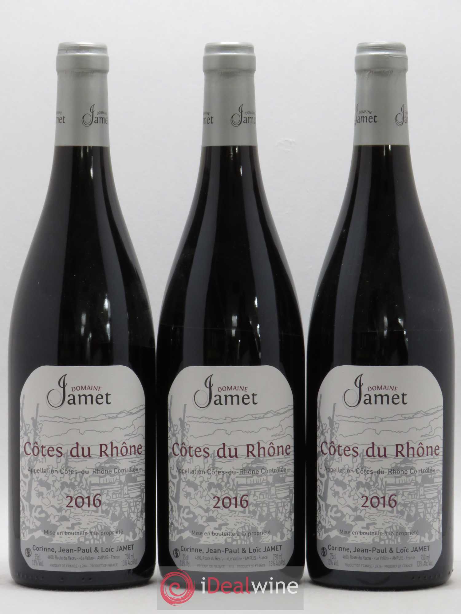 Côtes-du-Rhône Jamet (Domaine) 2016 - Lot de 3 bouteilles - 0