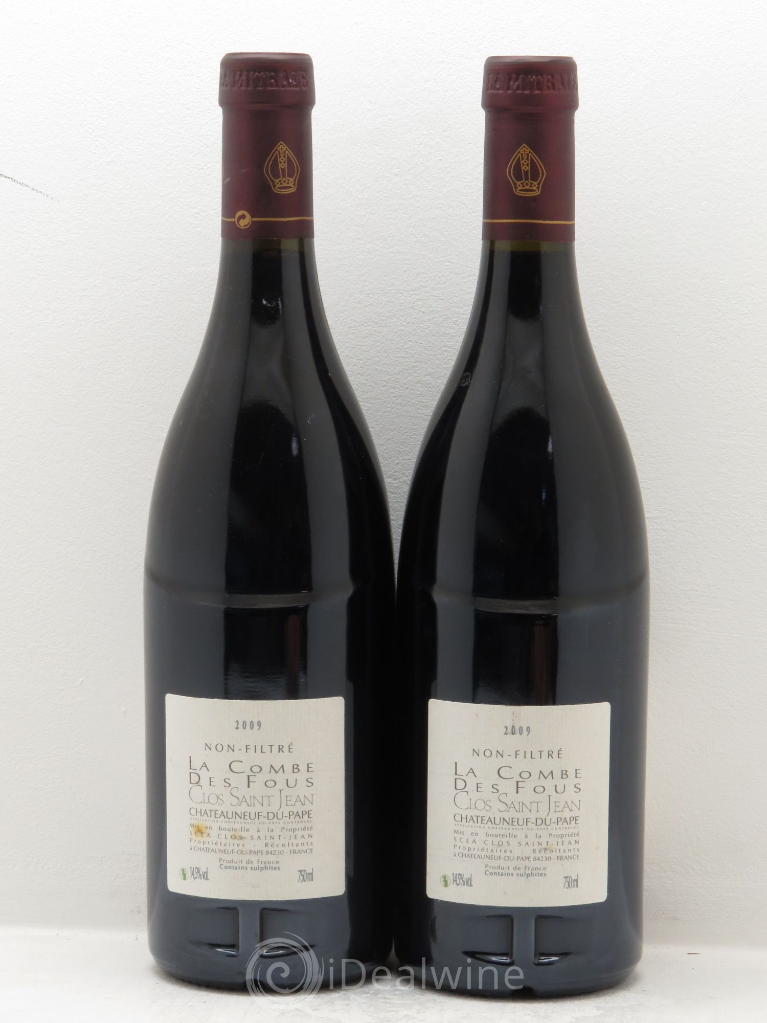 Châteauneuf-du-Pape Clos Saint-Jean La Combe des Fous Pascal et Vincent Maurel 2009 - Lot de 2 bouteilles - 1
