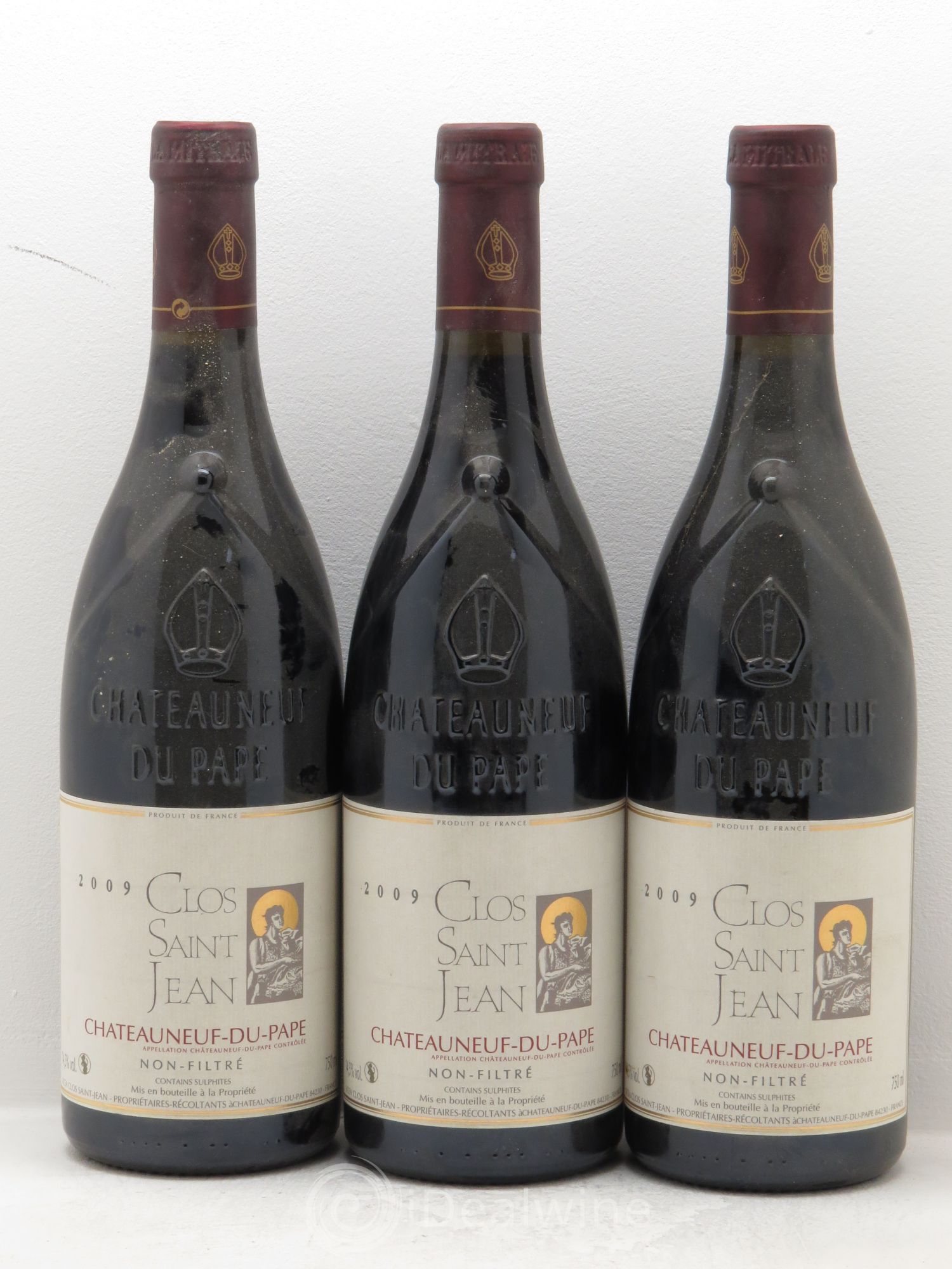 Châteauneuf-du-Pape Clos Saint-Jean Pascal et Vincent Maurel 2009 - Lot de 3 bouteilles - 0