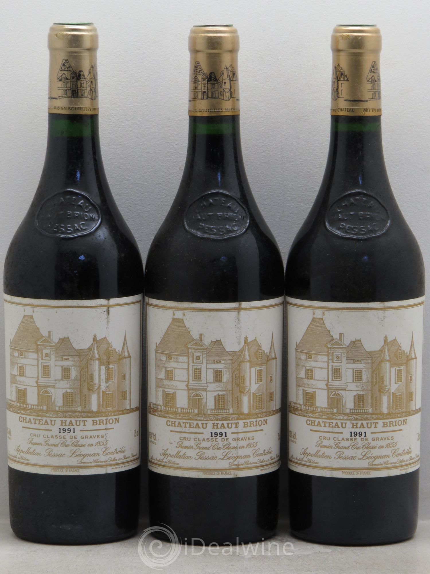 Château Haut Brion 1er Grand Cru Classé 1991 - Lot de 3 bouteilles - 0