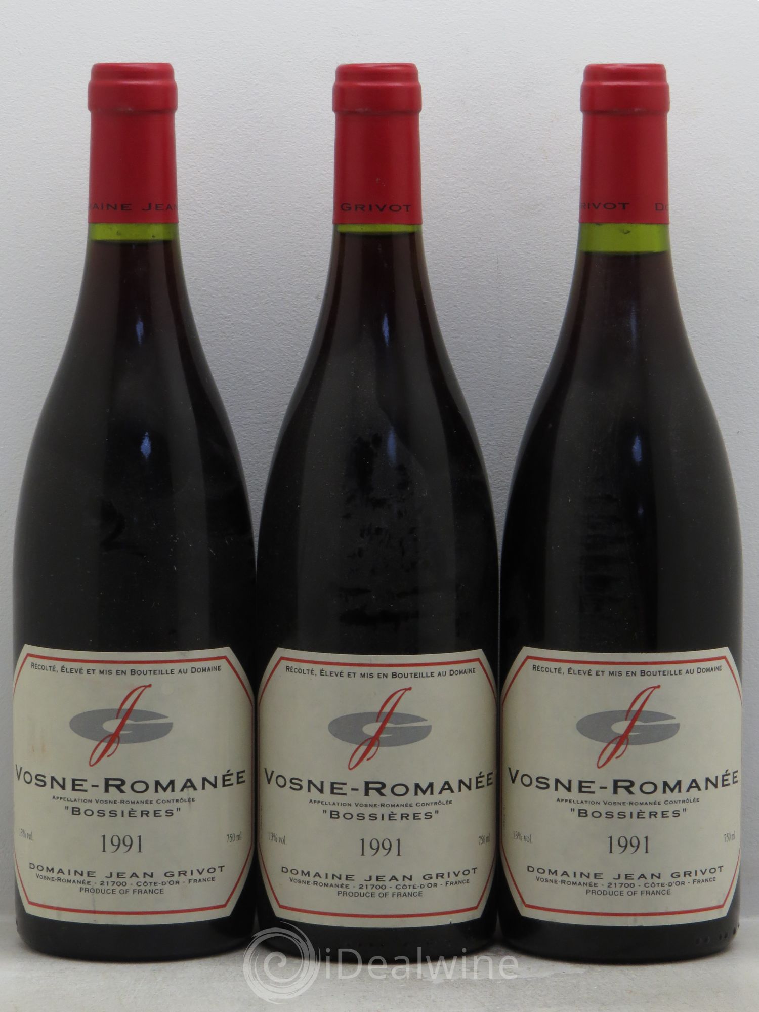 Vosne-Romanée Jean Grivot Bossières 1991 - Lot de 3 bouteilles - 0