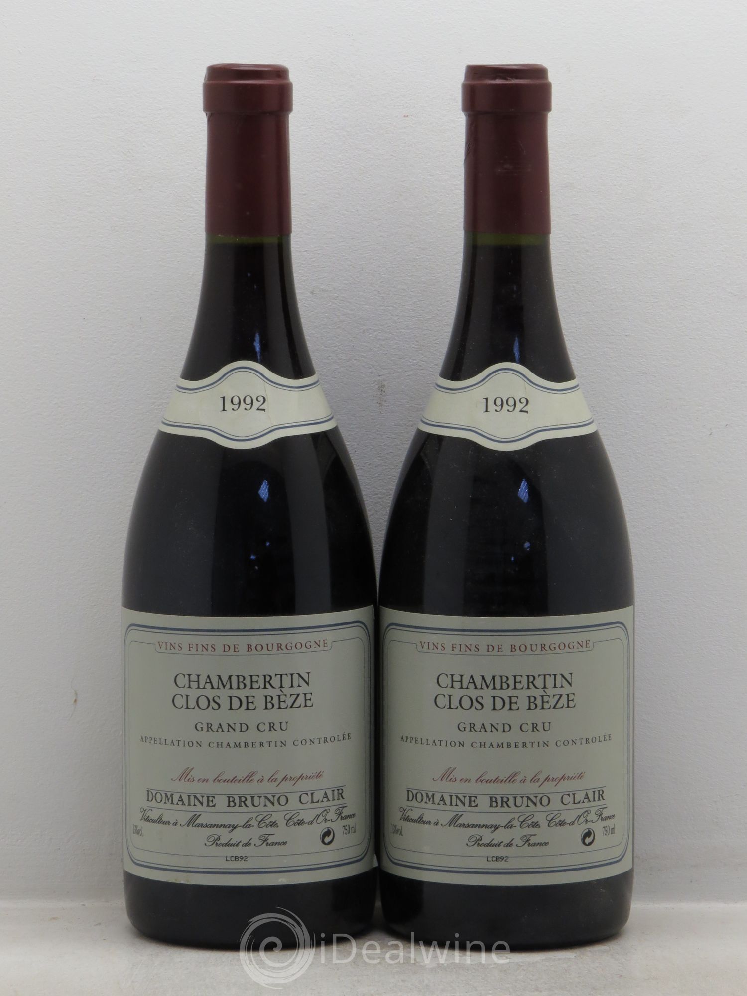 Chambertin Clos de Bèze Grand Cru Bruno Clair (Domaine) 1992 - Lot de 2 bouteilles - 0