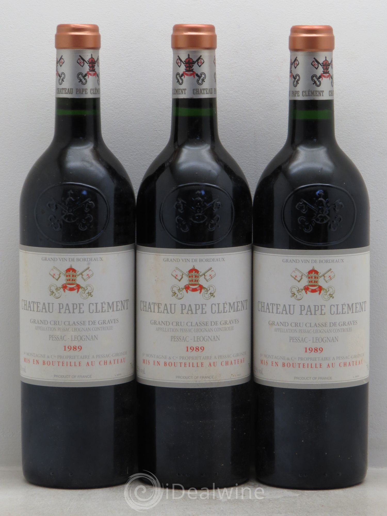 Château Pape Clément Cru Classé de Graves 1989 - Lot de 3 bouteilles - 0