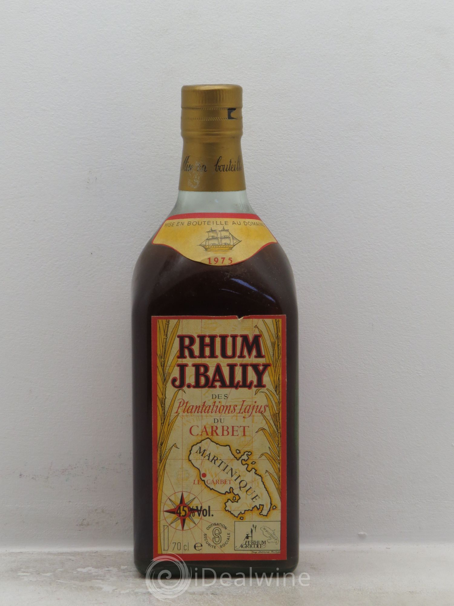 Rhum Bailly Plantations Lajus du Carbet 45° (70cl) 1975 - Posten von 1 Flasche - 0
