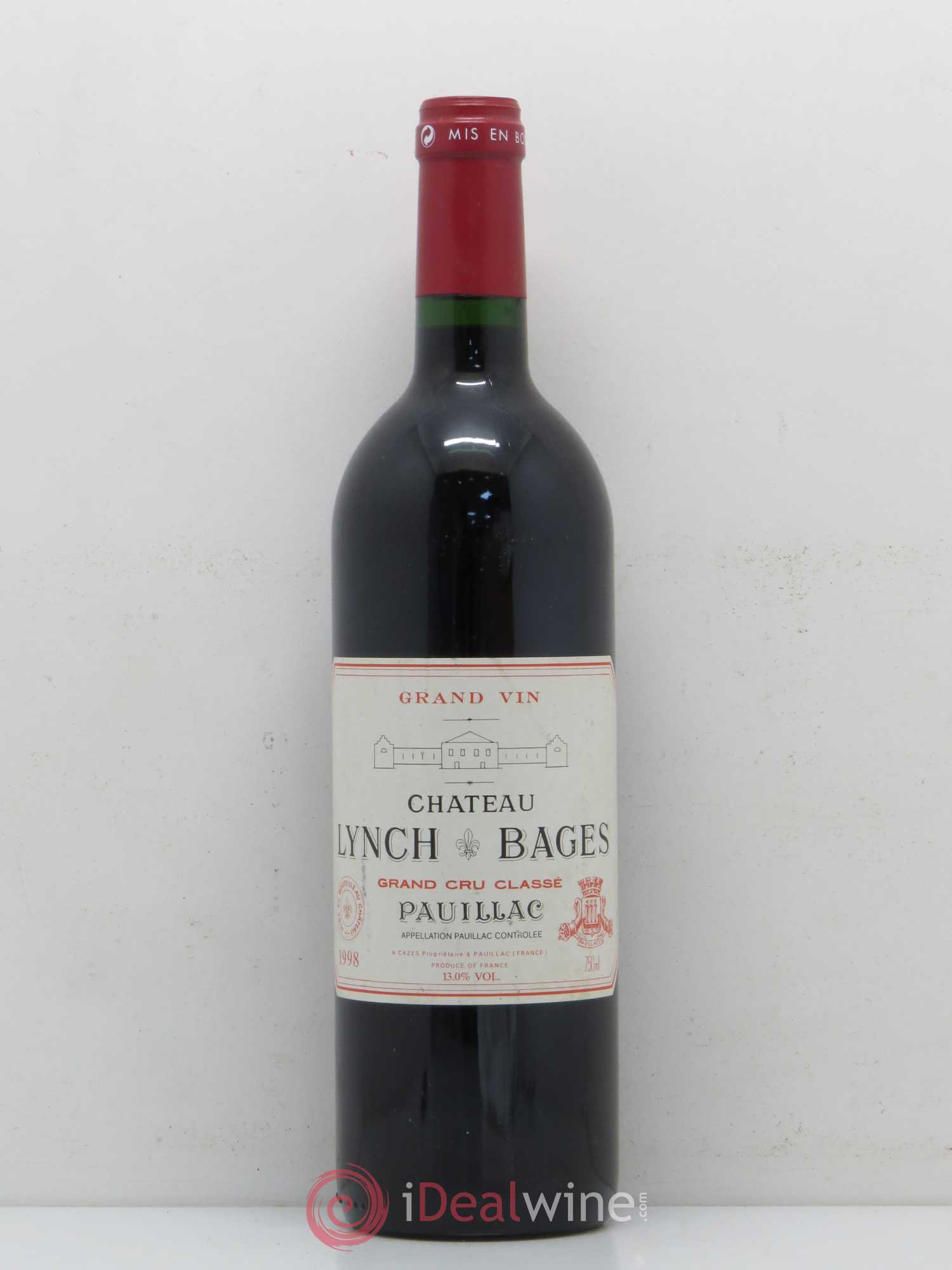 Château Lynch Bages 5ème Grand Cru Classé 1998 - Lot de 1 bouteille - 0