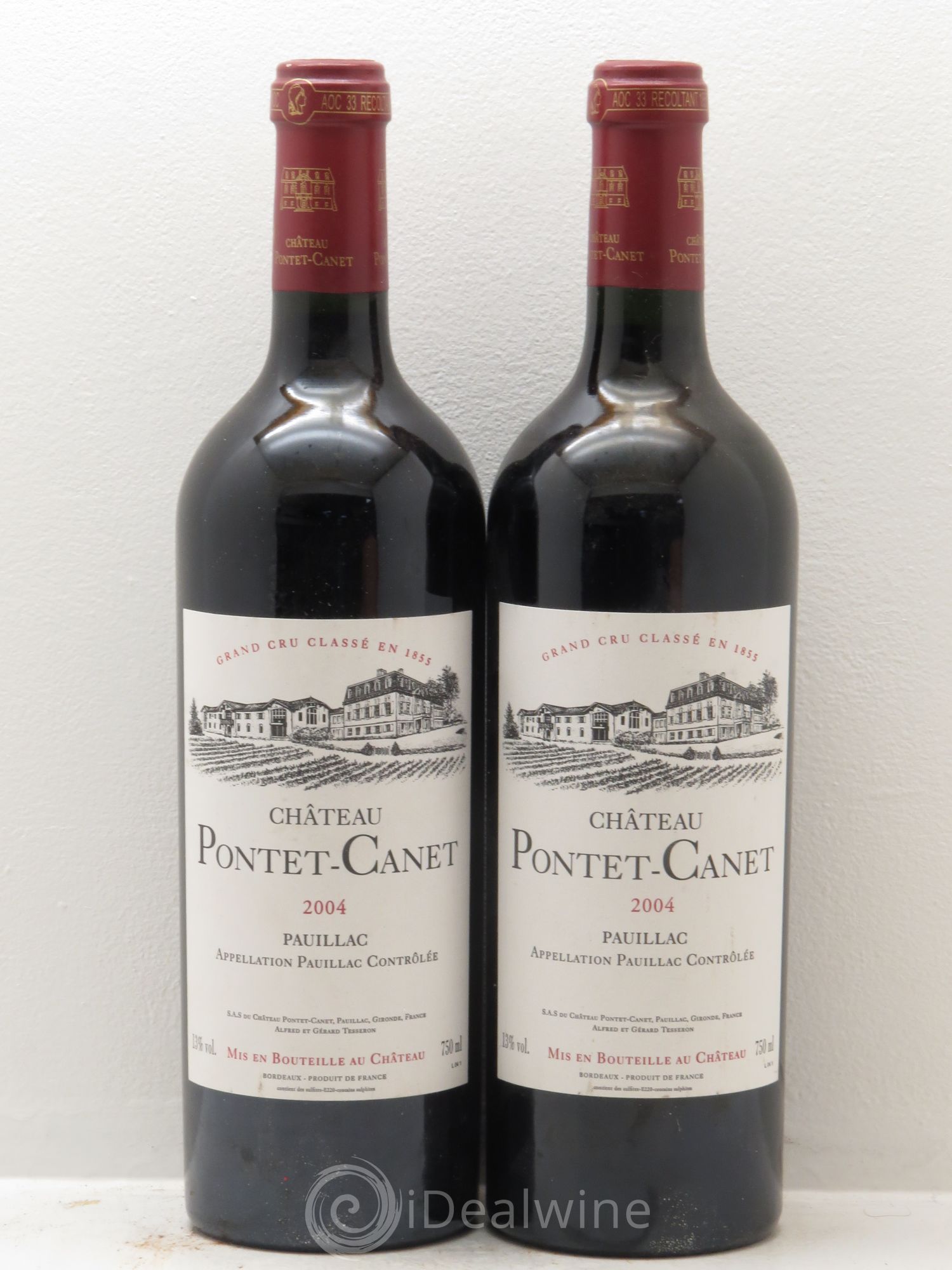 Château Pontet Canet 5ème Grand Cru Classé 2004 - Lot de 2 bouteilles - 0