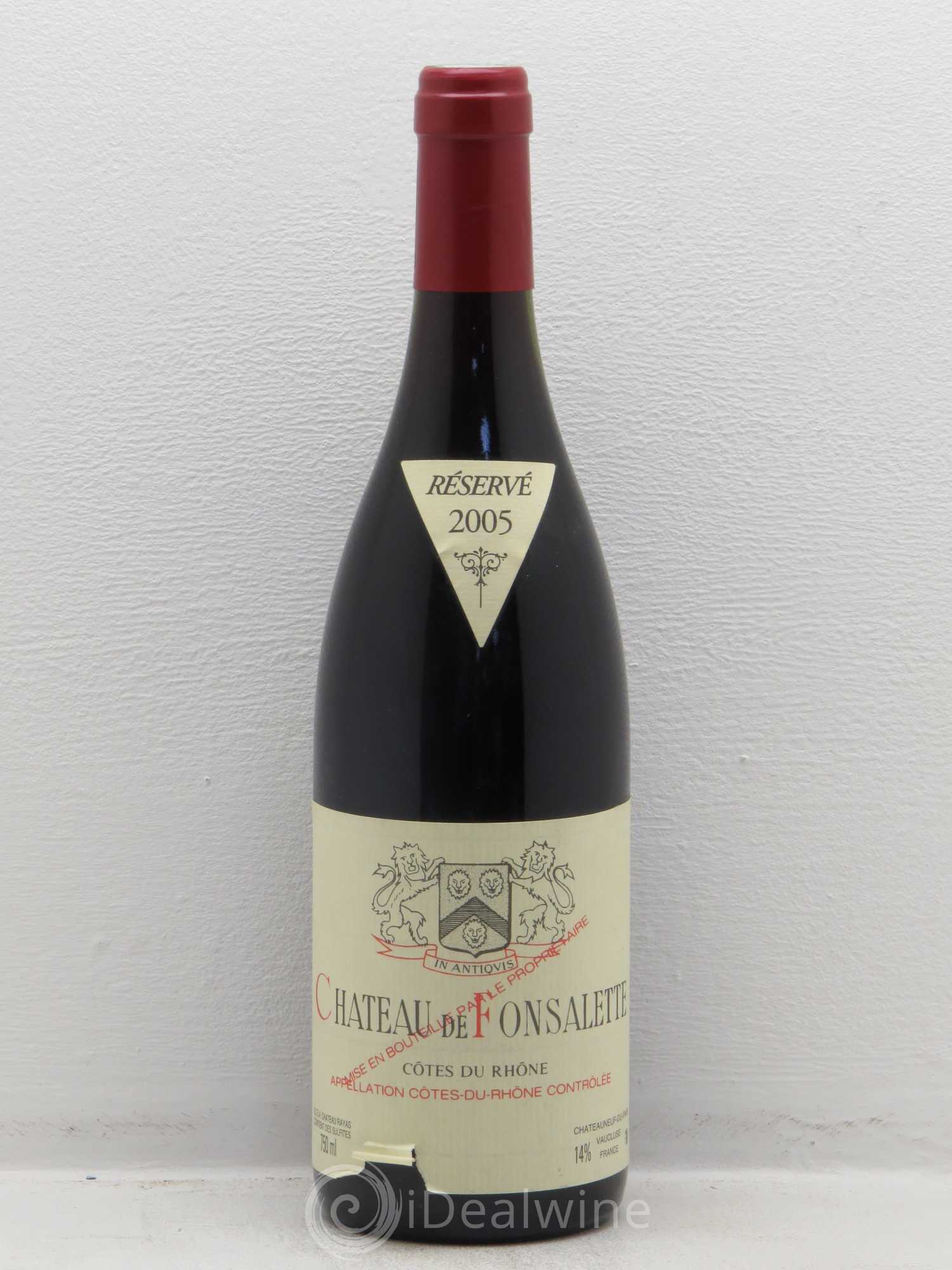 Côtes-du-Rhône Château de Fonsalette Emmanuel Reynaud (sans prix de réserve) 2005 - Lot de 1 bouteille - 0