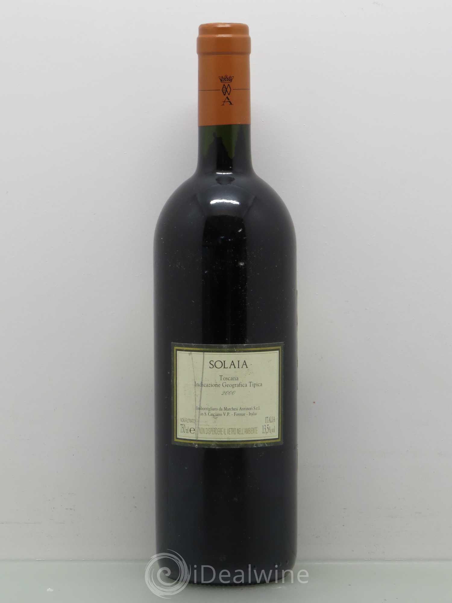 Toscana IGT Solaia Tenuta Tignanello - Marchesi Antinori  (sans prix de réserve) 2000 - Lot de 1 bouteille - 1