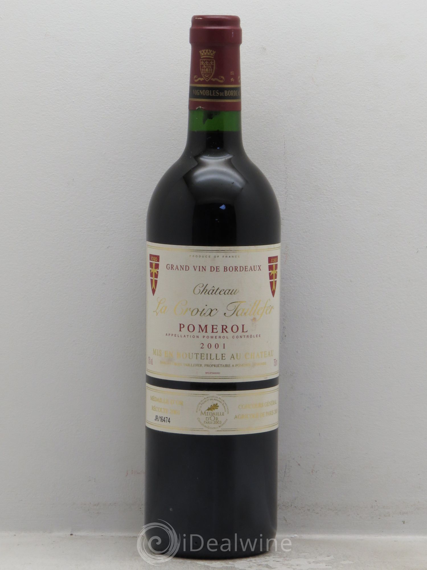 Château la Croix Taillefer 2001 - Lot de 1 bouteille - 0