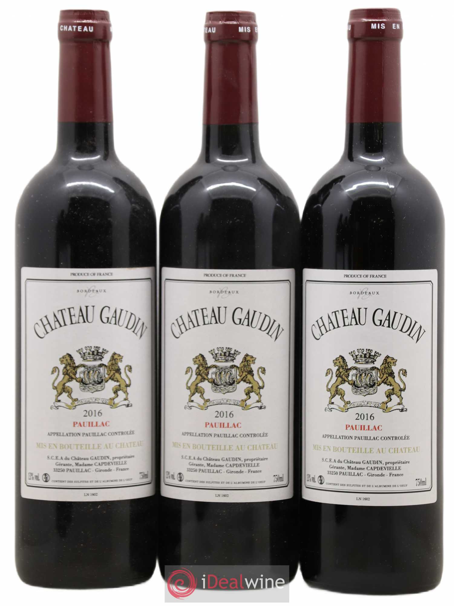 Château Gaudin 2016 - Lot de 6 bouteilles - 1