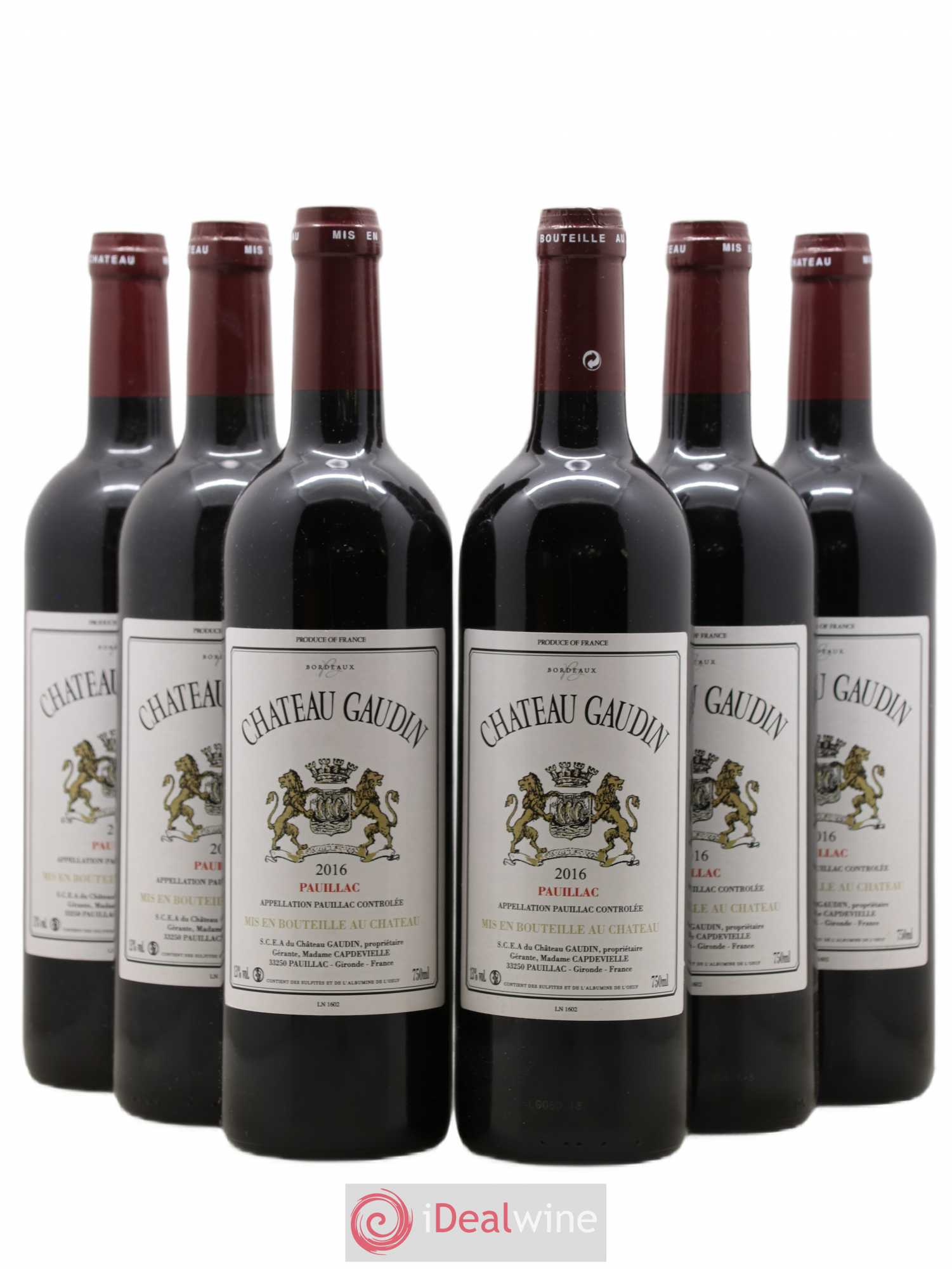 Château Gaudin 2016 - Lot de 6 bouteilles - 0
