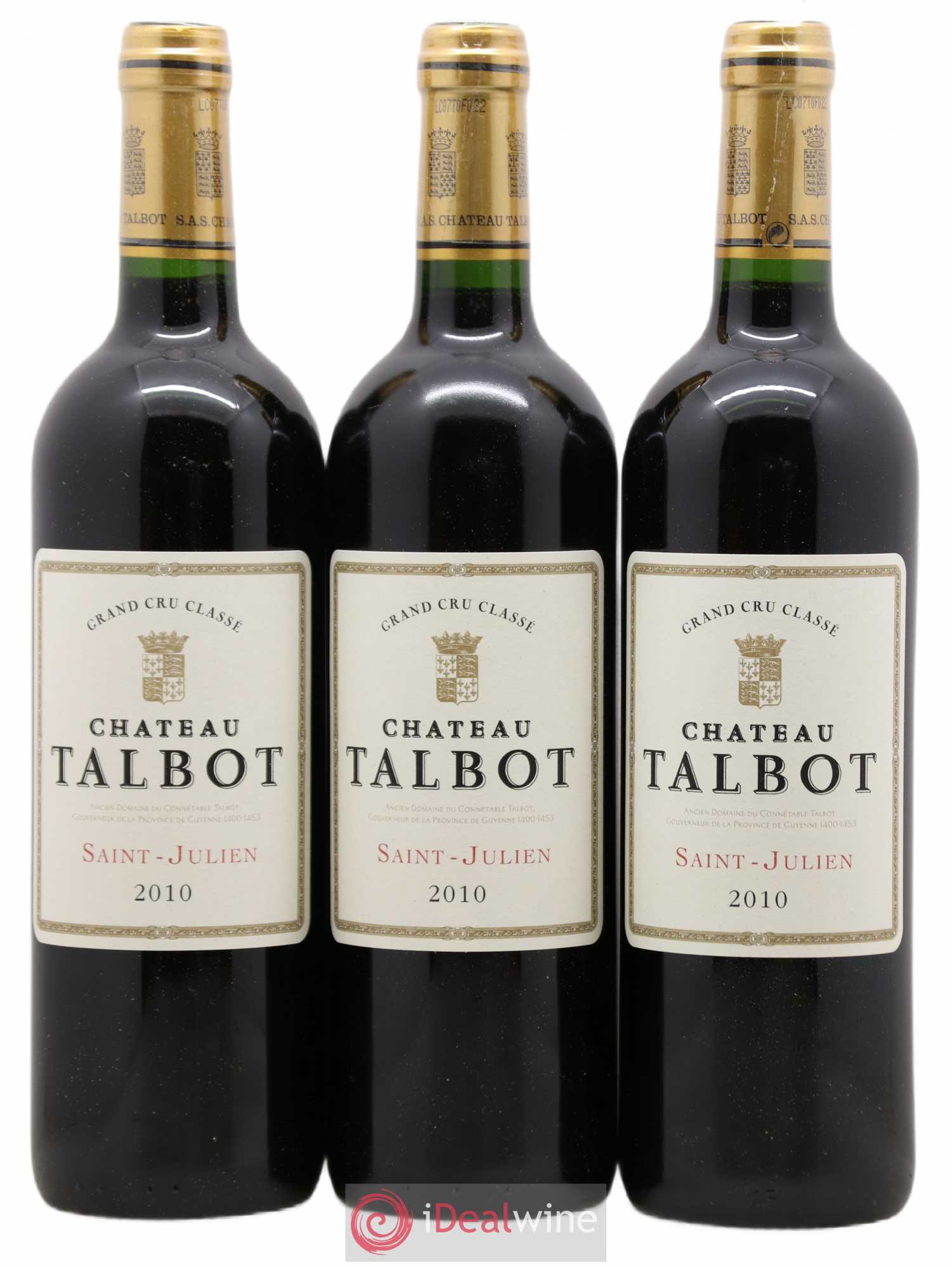 Château Talbot 4ème Grand Cru Classé 2010 - Lot de 12 bouteilles - 1