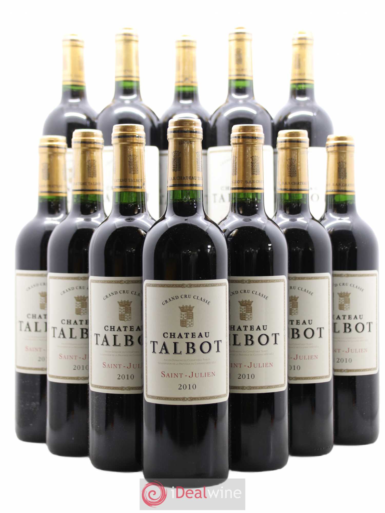 Château Talbot 4ème Grand Cru Classé 2010 - Lot de 12 bouteilles - 0